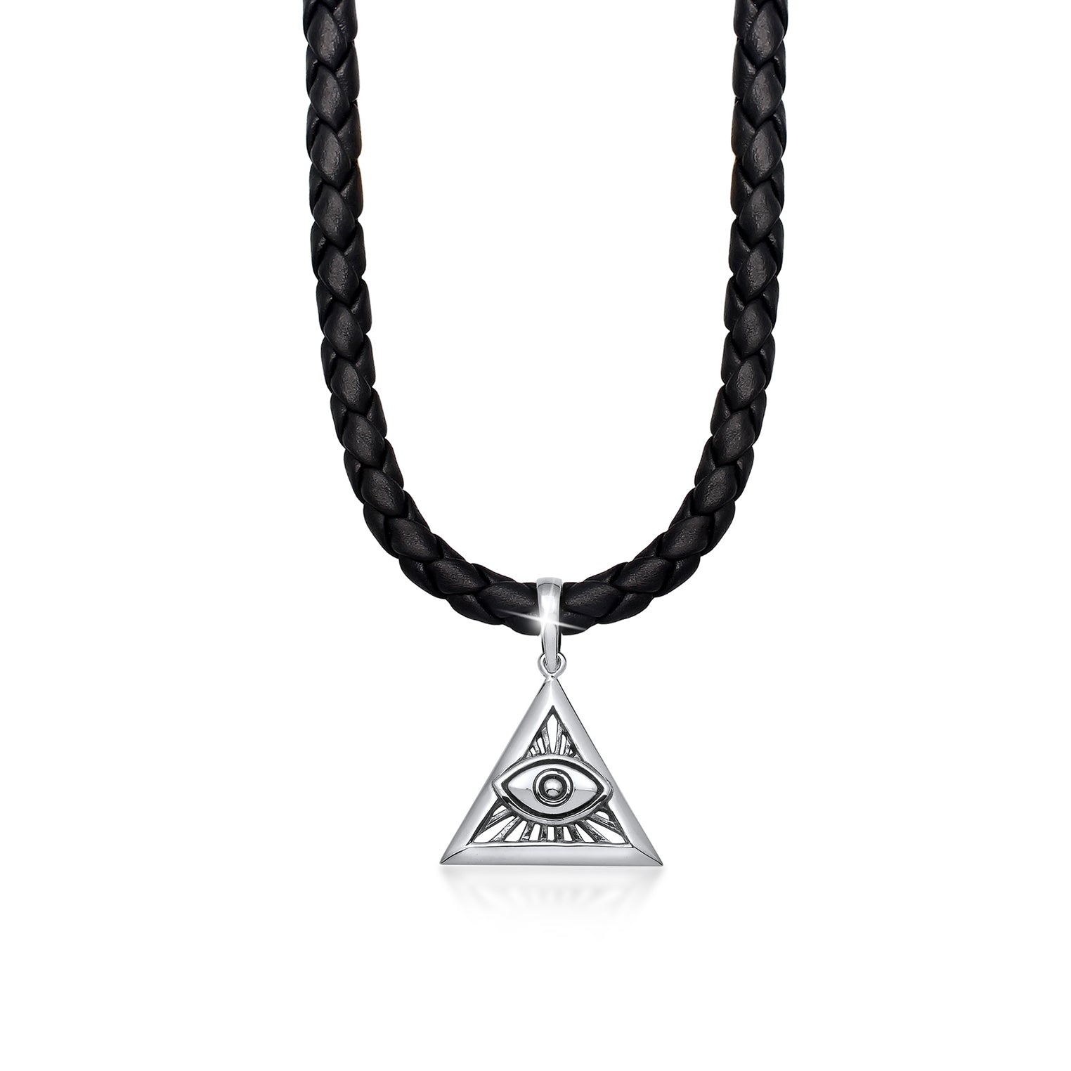 necklace triangle leather