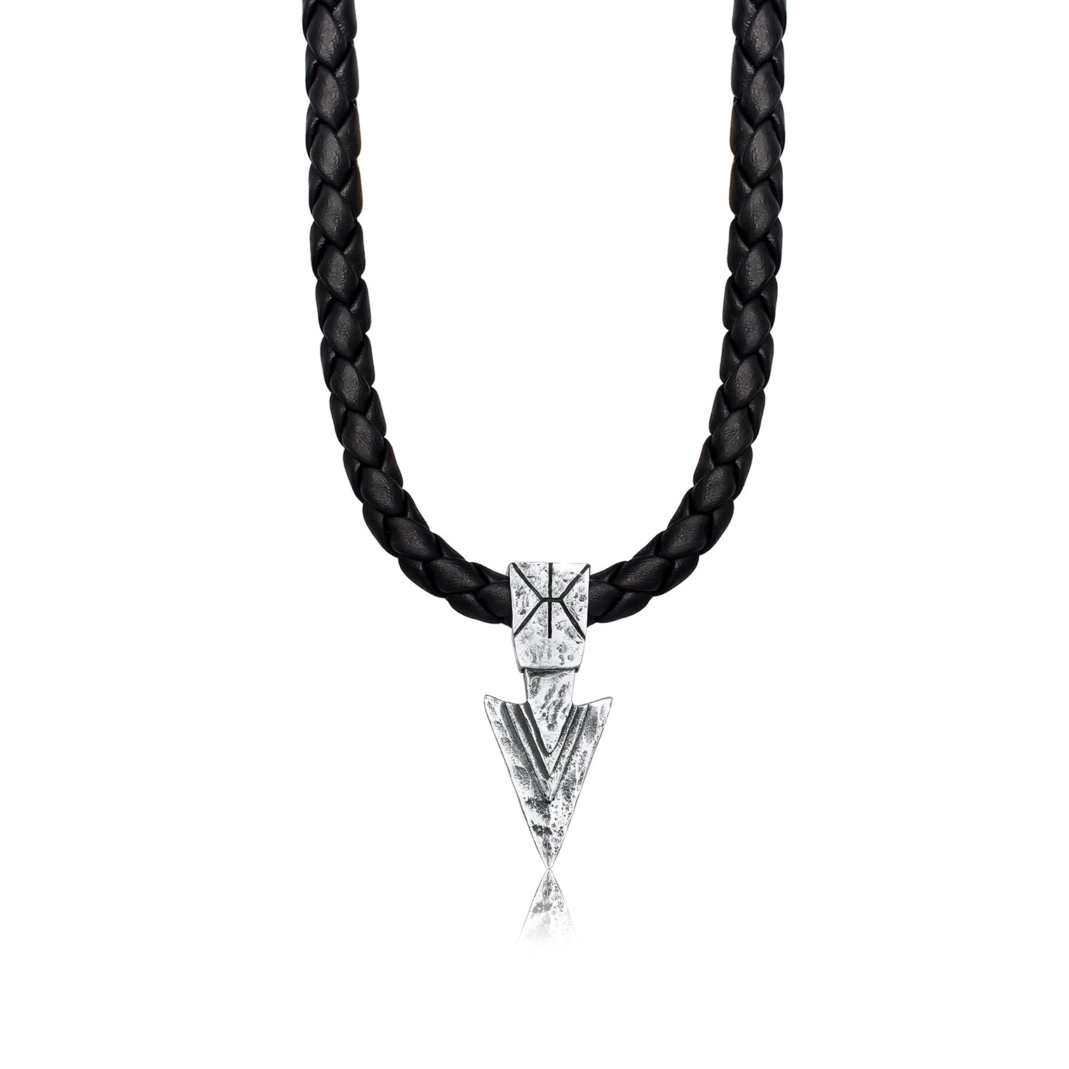 Necklace arrow pendant leather - Main Image