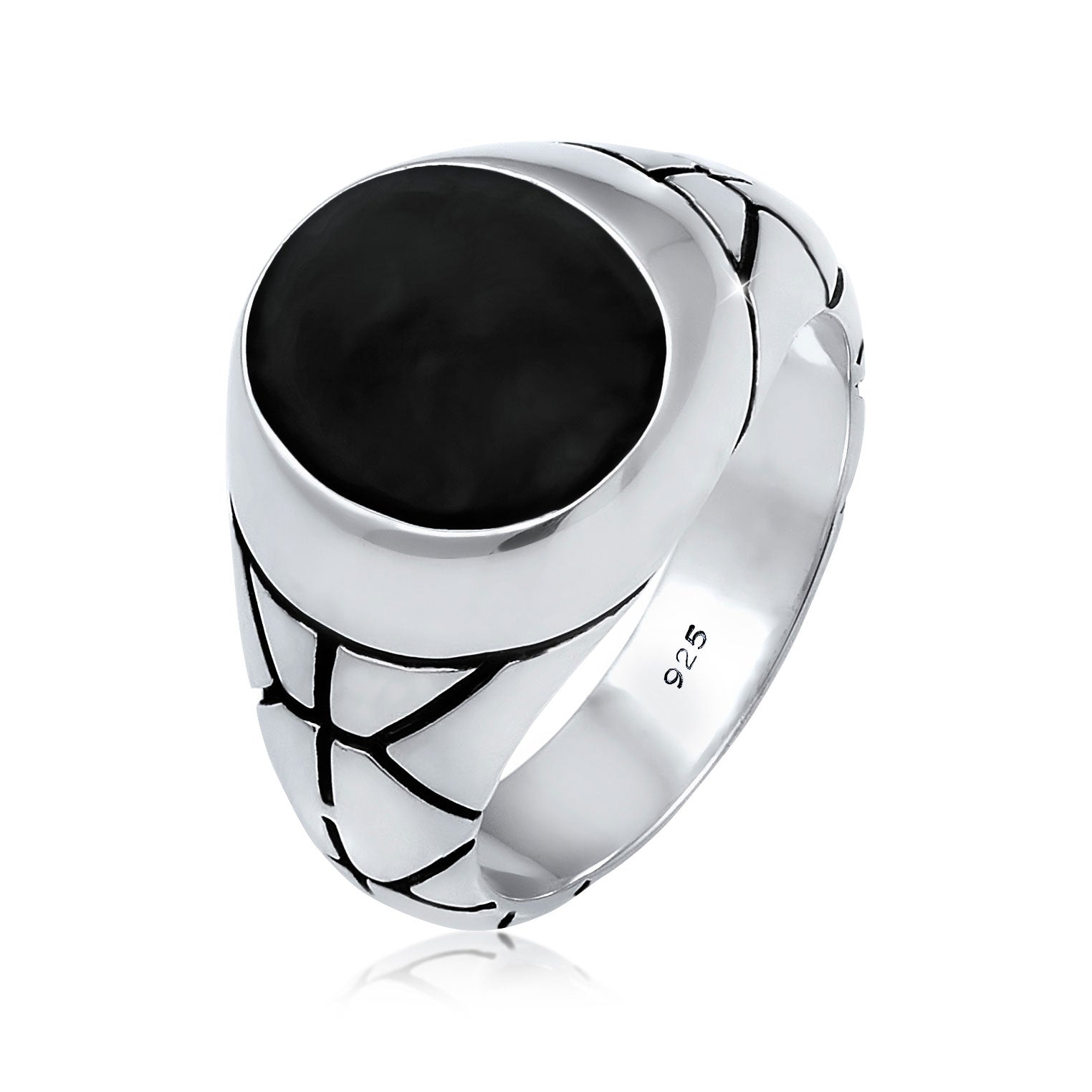 Signet Ring Oval Textured enamel