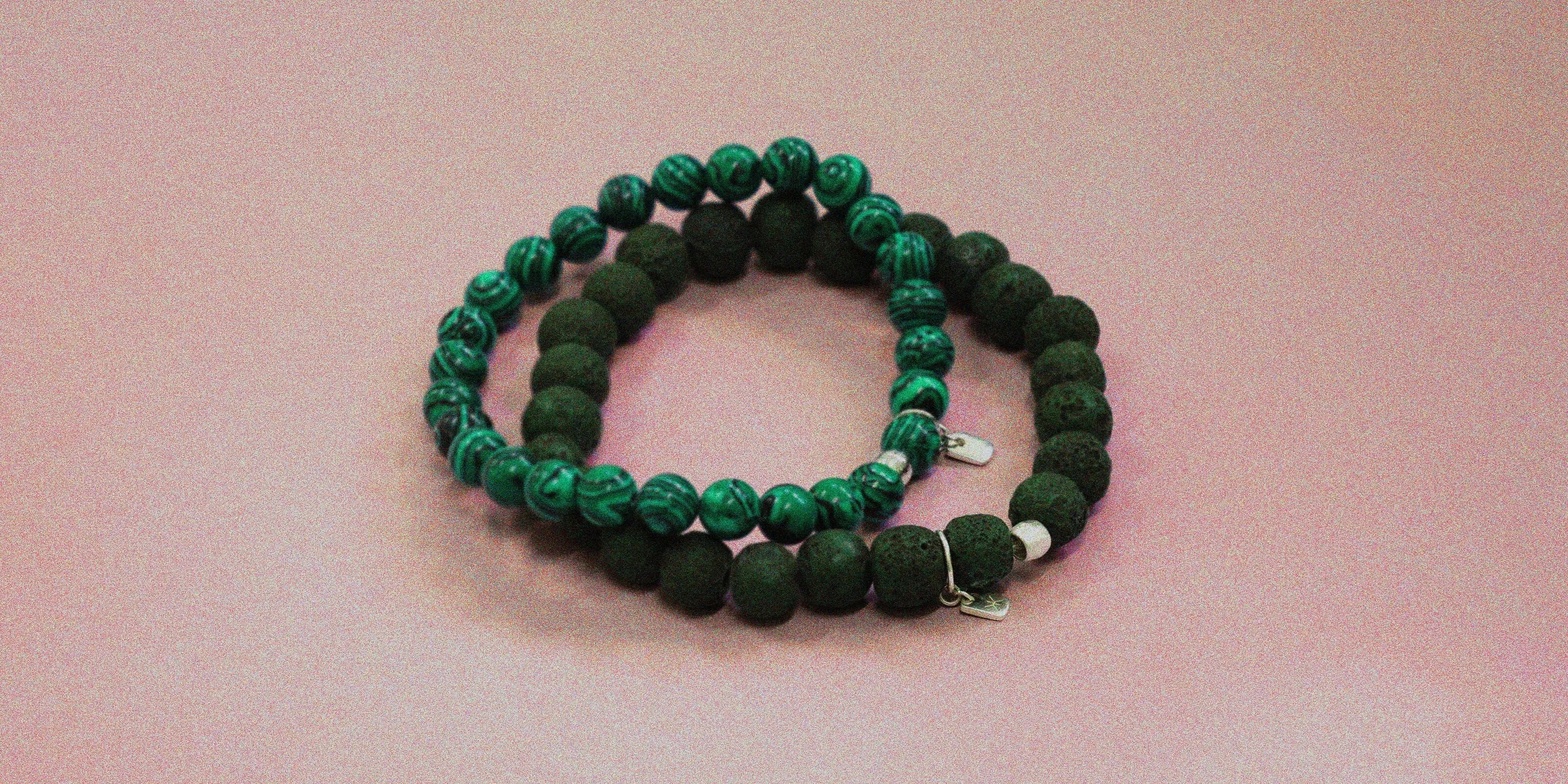 Armbandset Beads Harz Grün