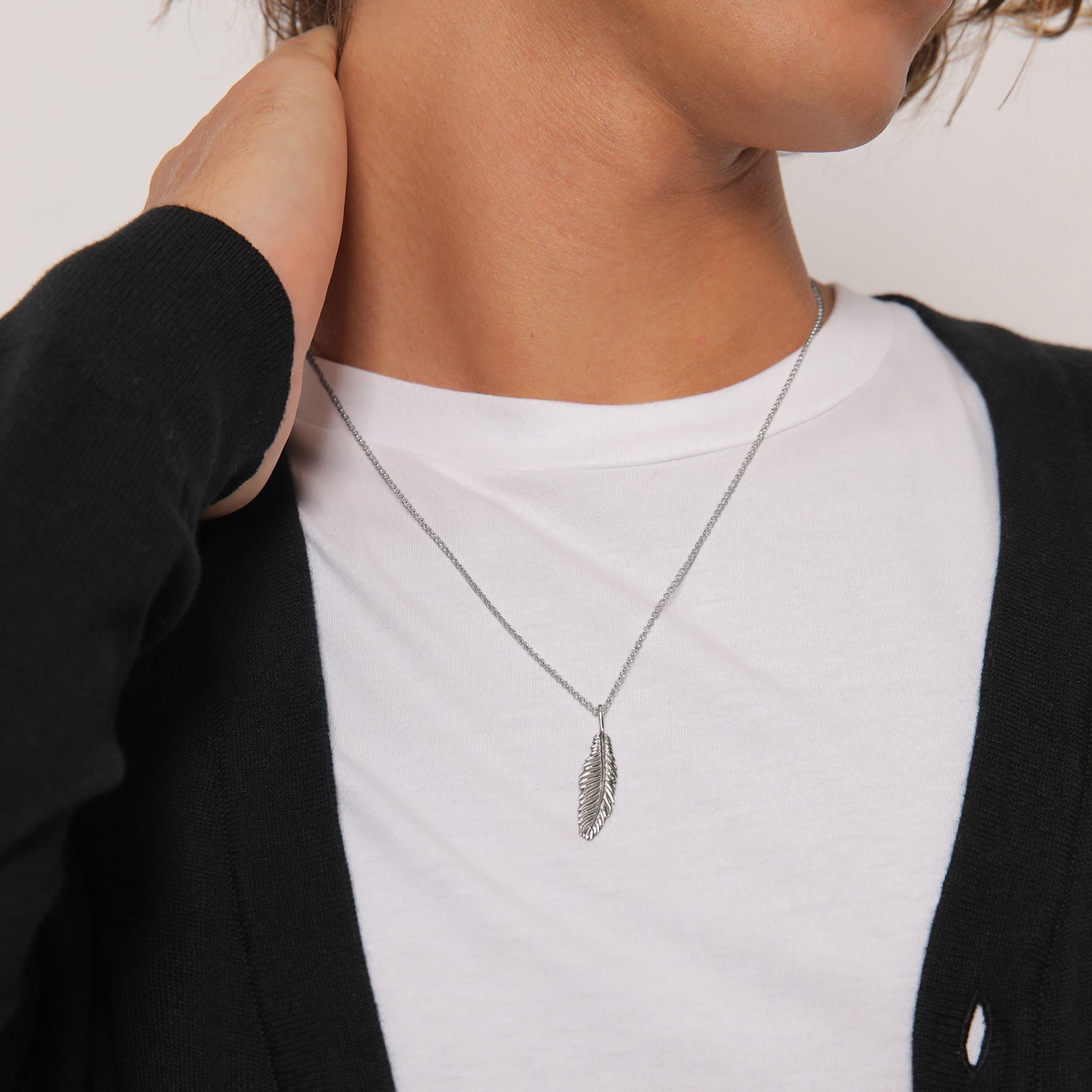 Paparazzi silver feather necklace shop