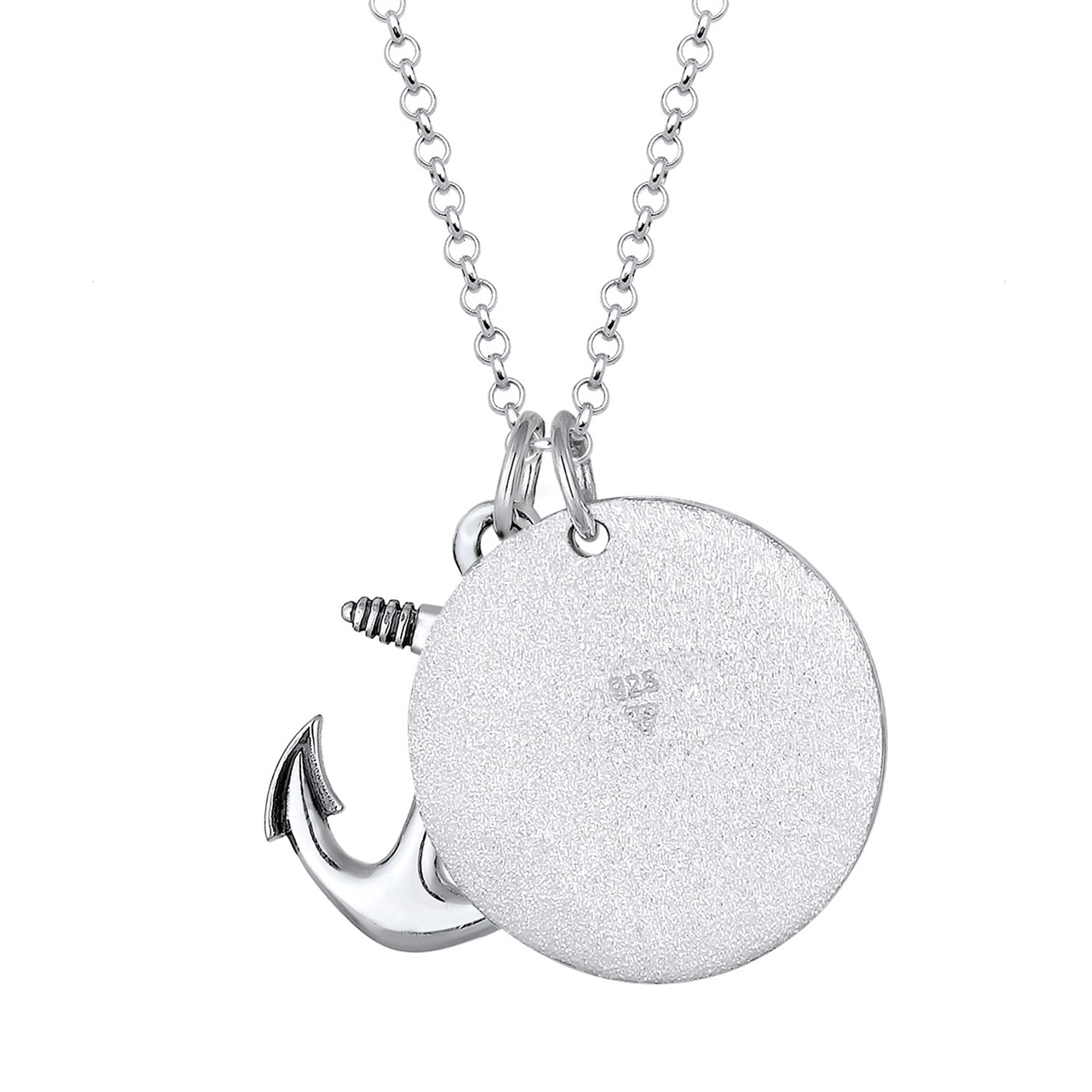 Silber - KUZZOI | Halskette Kompass Anker | 925er Sterling Silber