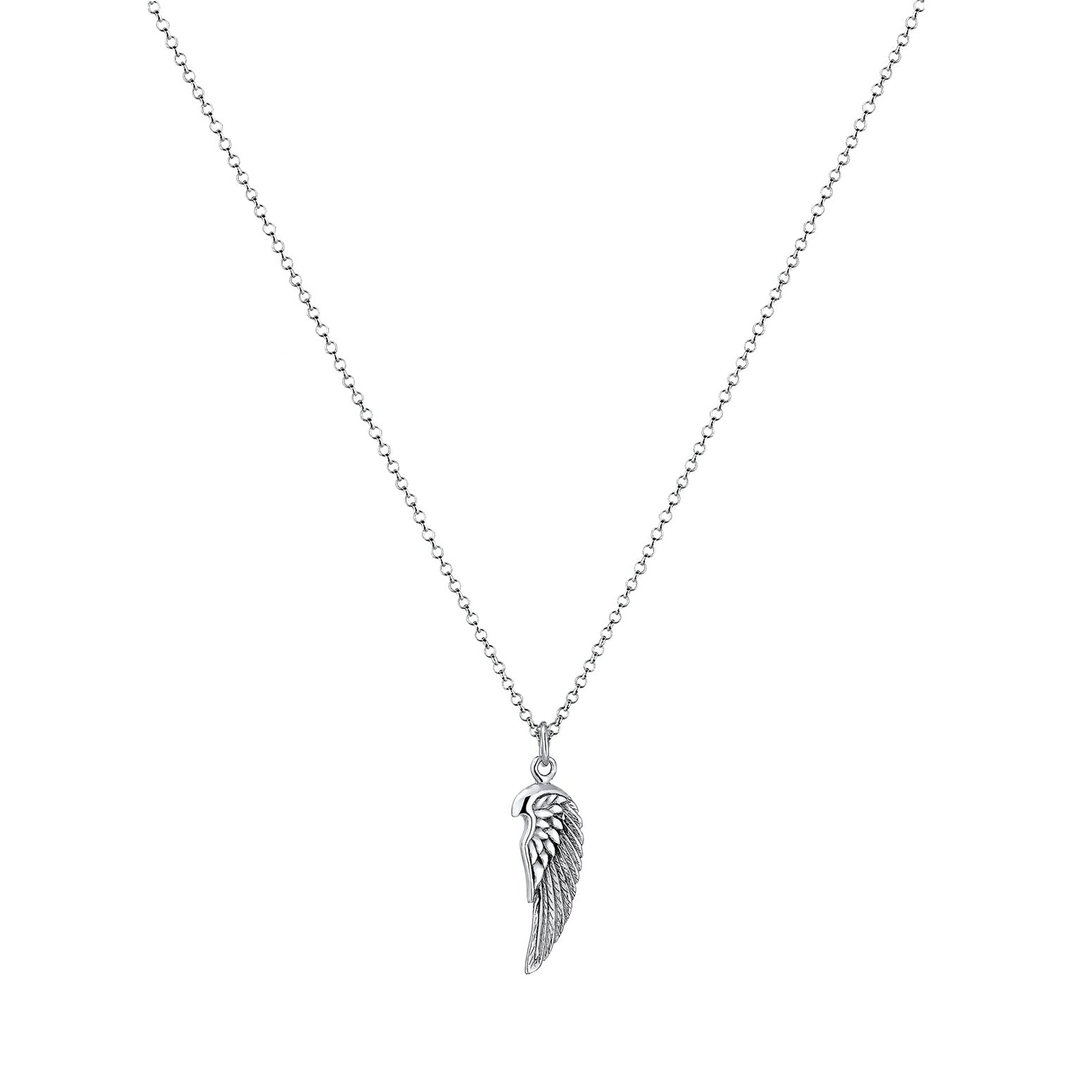 Grau - KUZZOI | Halskette Flügel | 925 Sterling Silber vergoldet oxidiert
