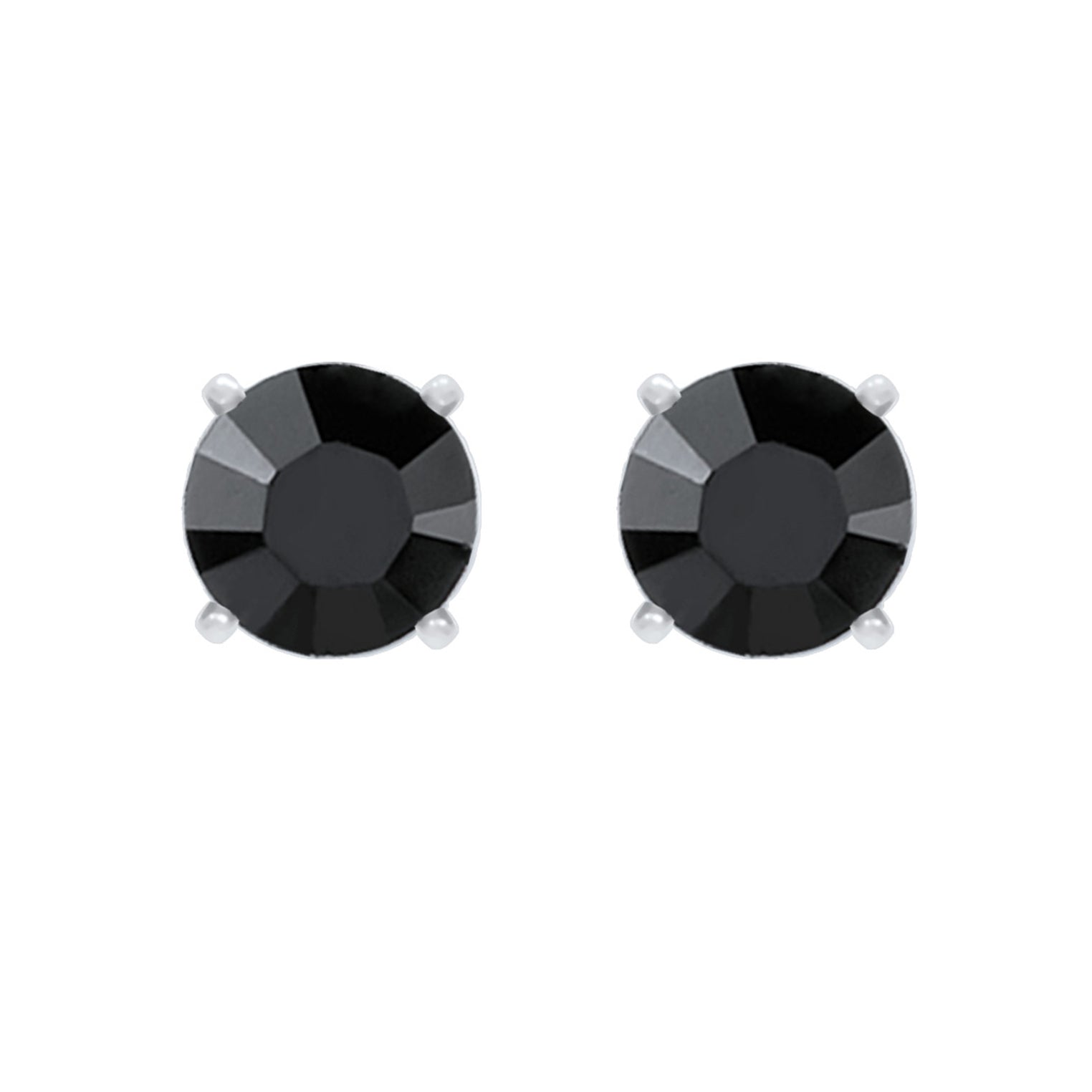 Schwarz - KUZZOI | Ohrstecker Basic | Kristall (Schwarz) | 925er Sterling Silber
