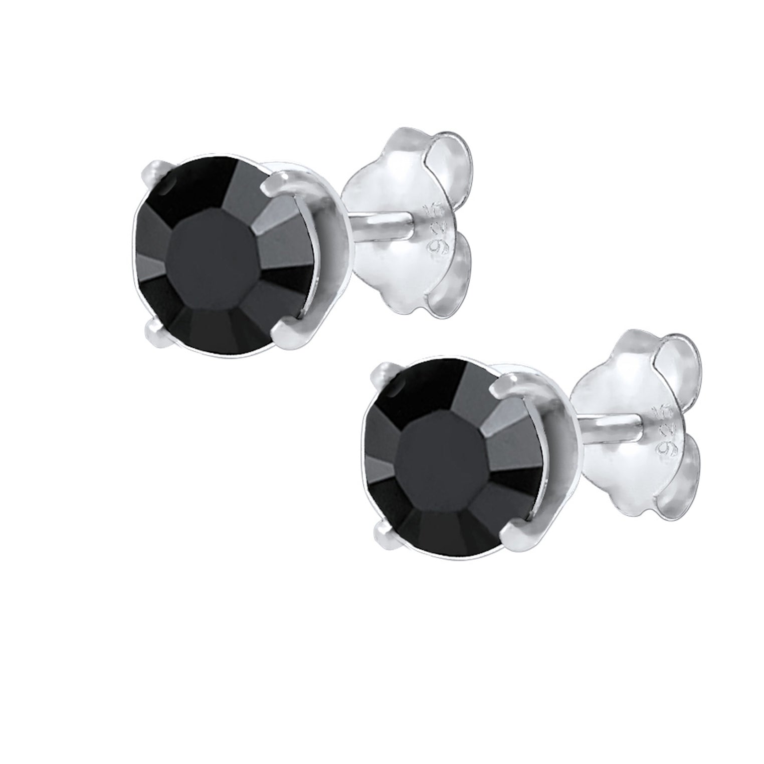Schwarz - KUZZOI | Ohrstecker Basic | Kristall (Schwarz) | 925er Sterling Silber