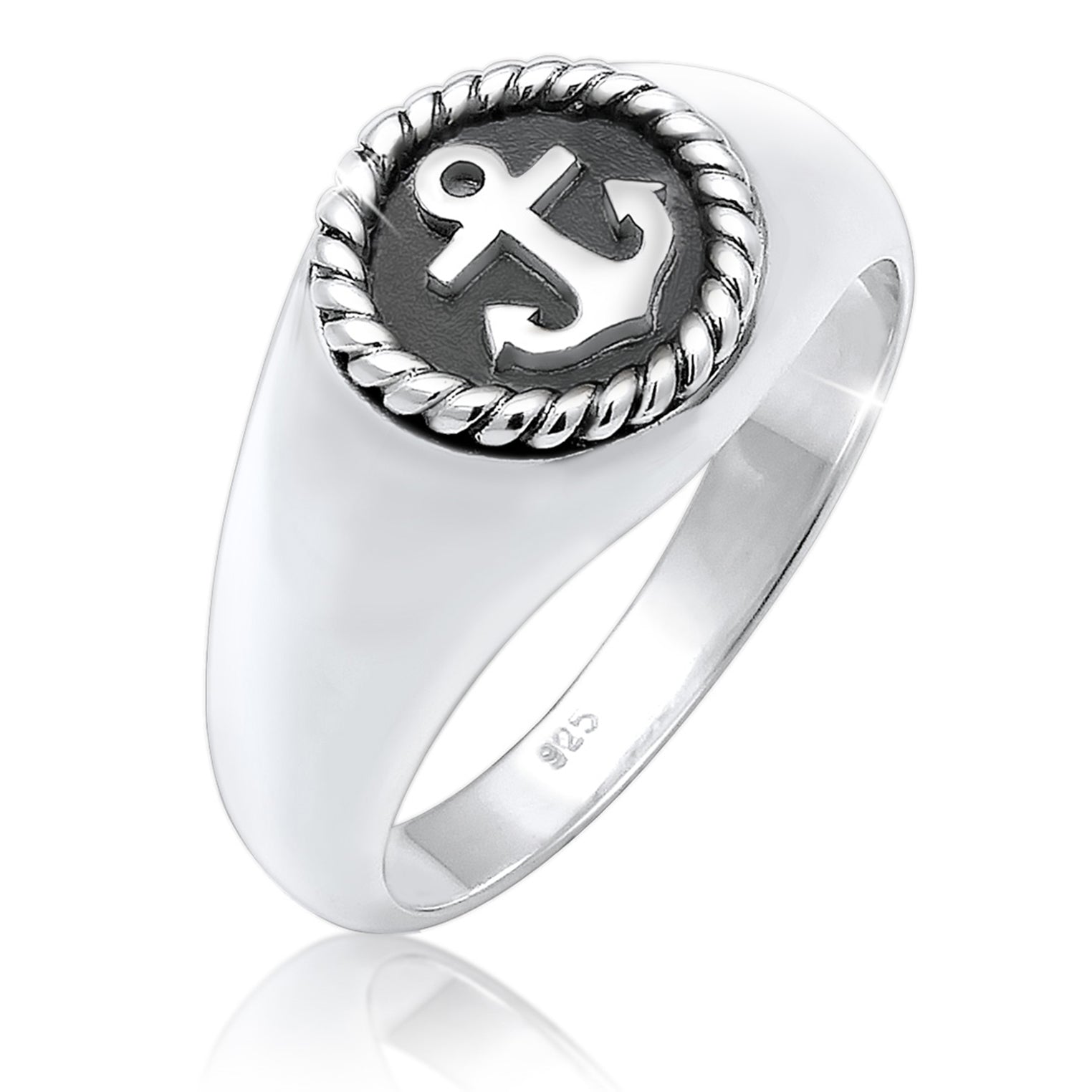 Silber - KUZZOI | Siegelring Anker | 925er Sterling Silber