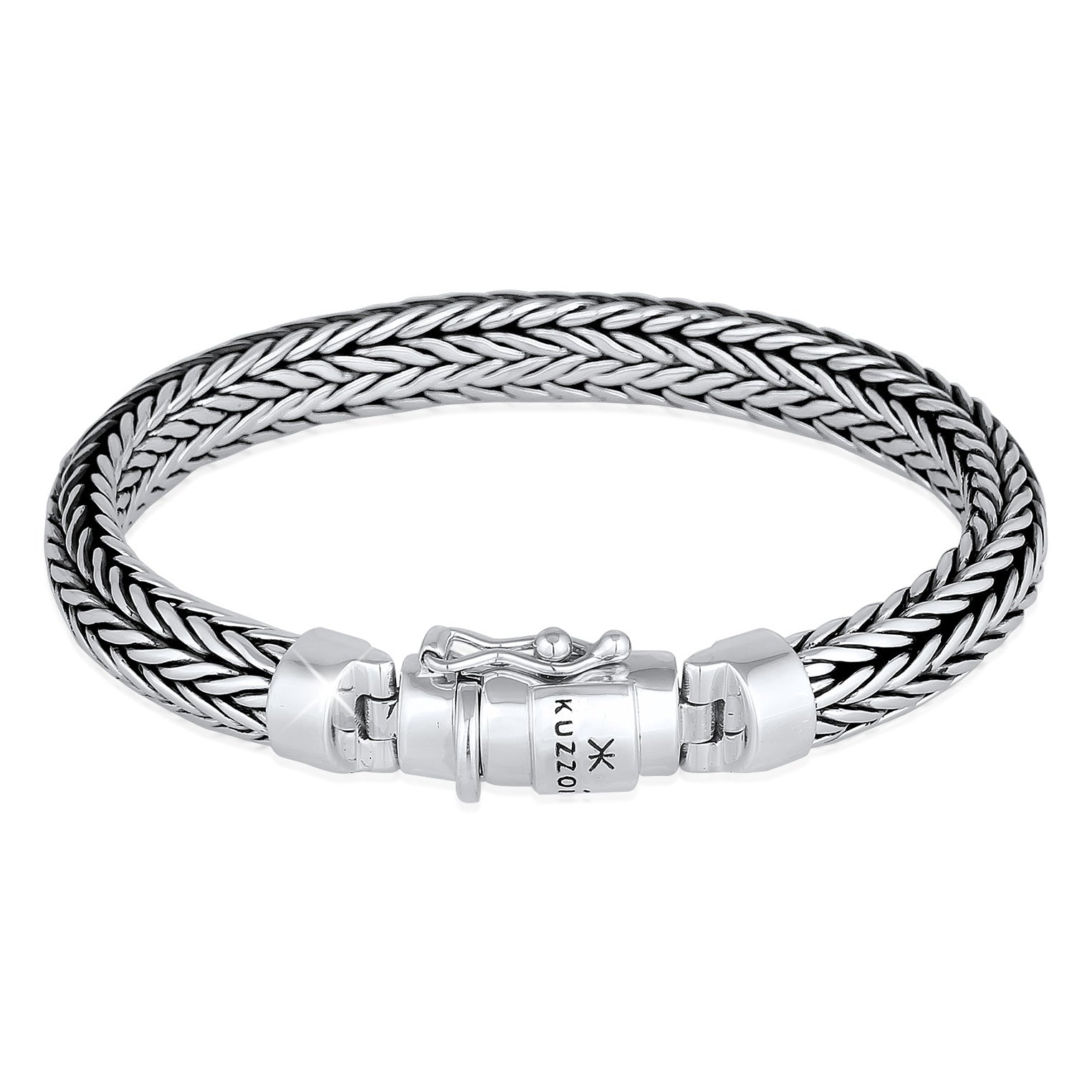 Silber - KUZZOI | Armband Geflochten | 925er Sterling Silber oxidiert