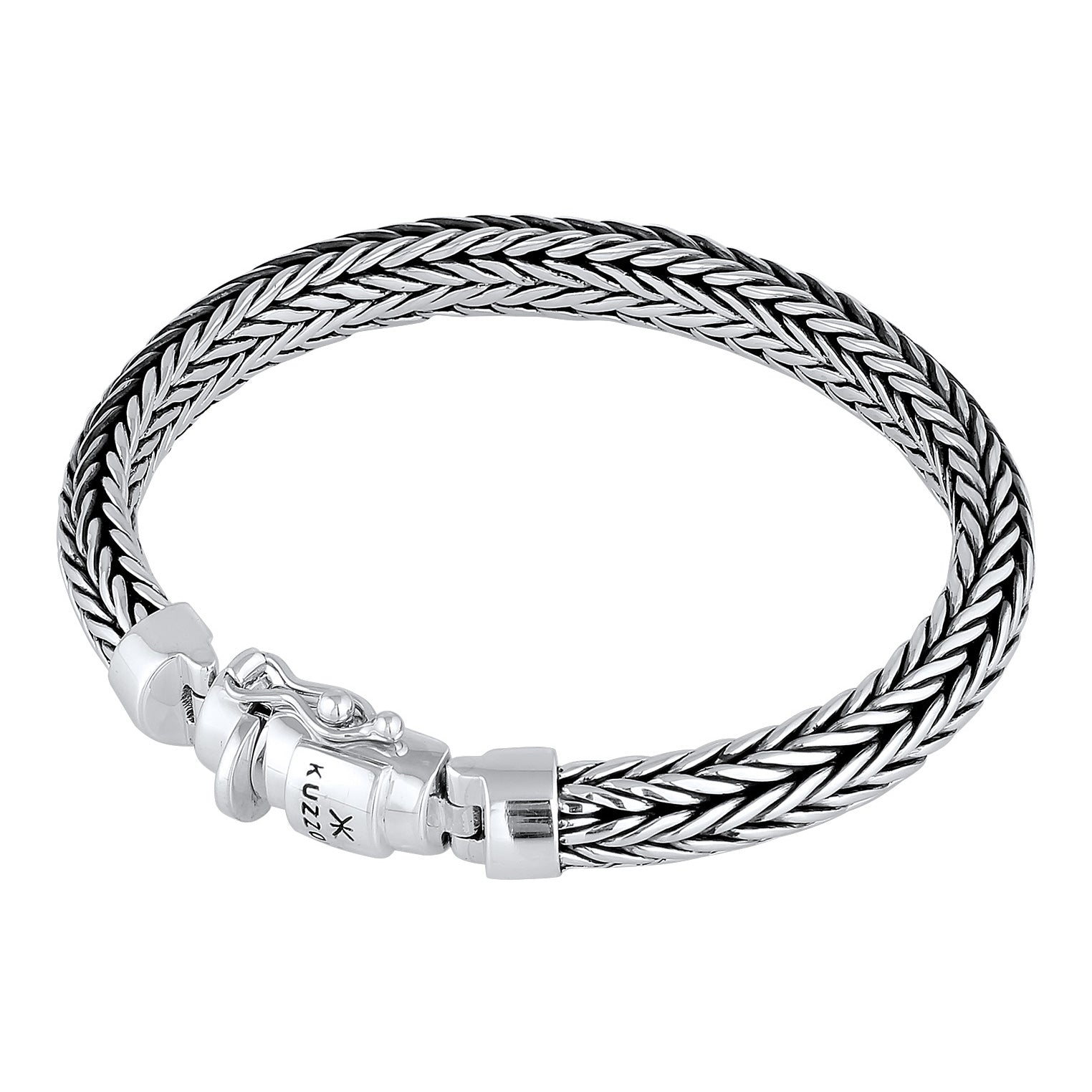 Silber - KUZZOI | Armband Geflochten | 925er Sterling Silber oxidiert