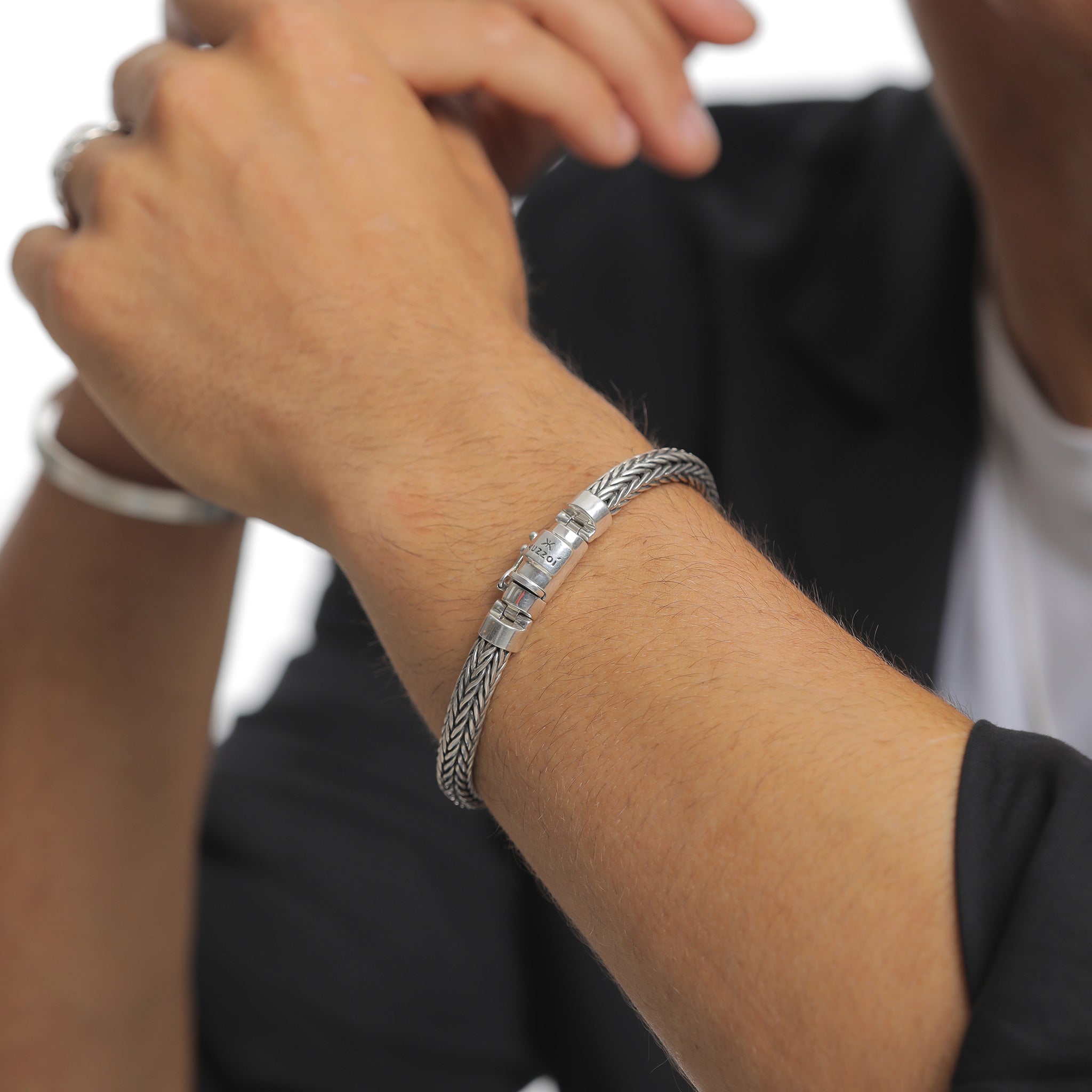 Silber - KUZZOI | Armband Geflochten | 925er Sterling Silber oxidiert