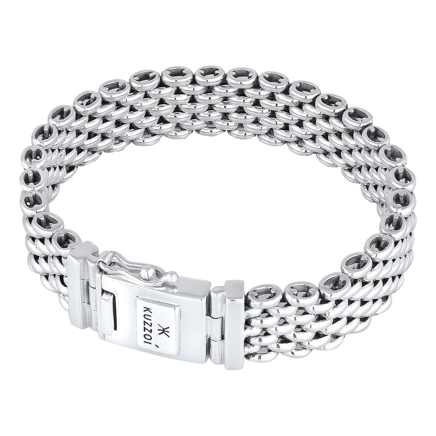 Silber - KUZZOI | Armband Breit | 925er Sterling Silber
