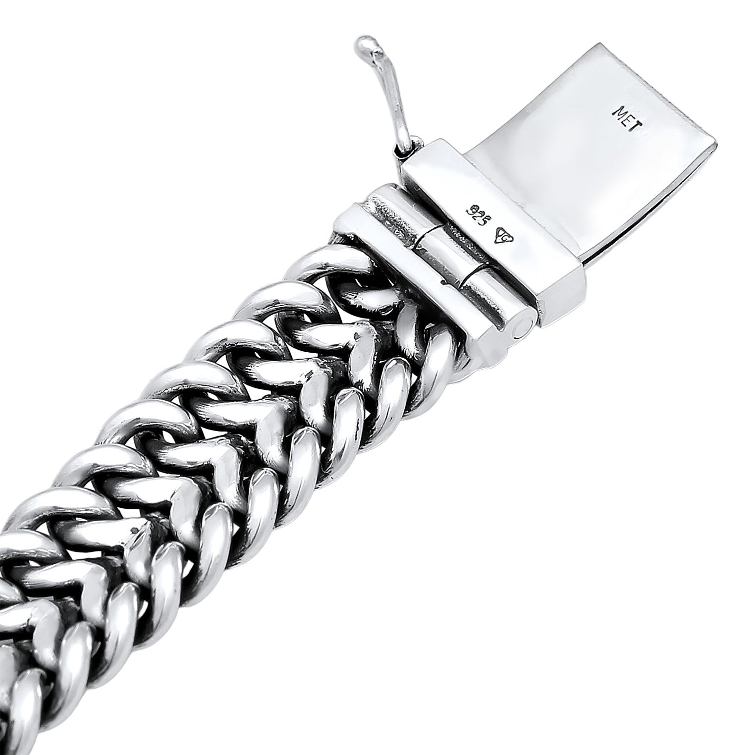 Silber - KUZZOI | Panzer-Armband Cool | 925er Sterling Silber oxidiert