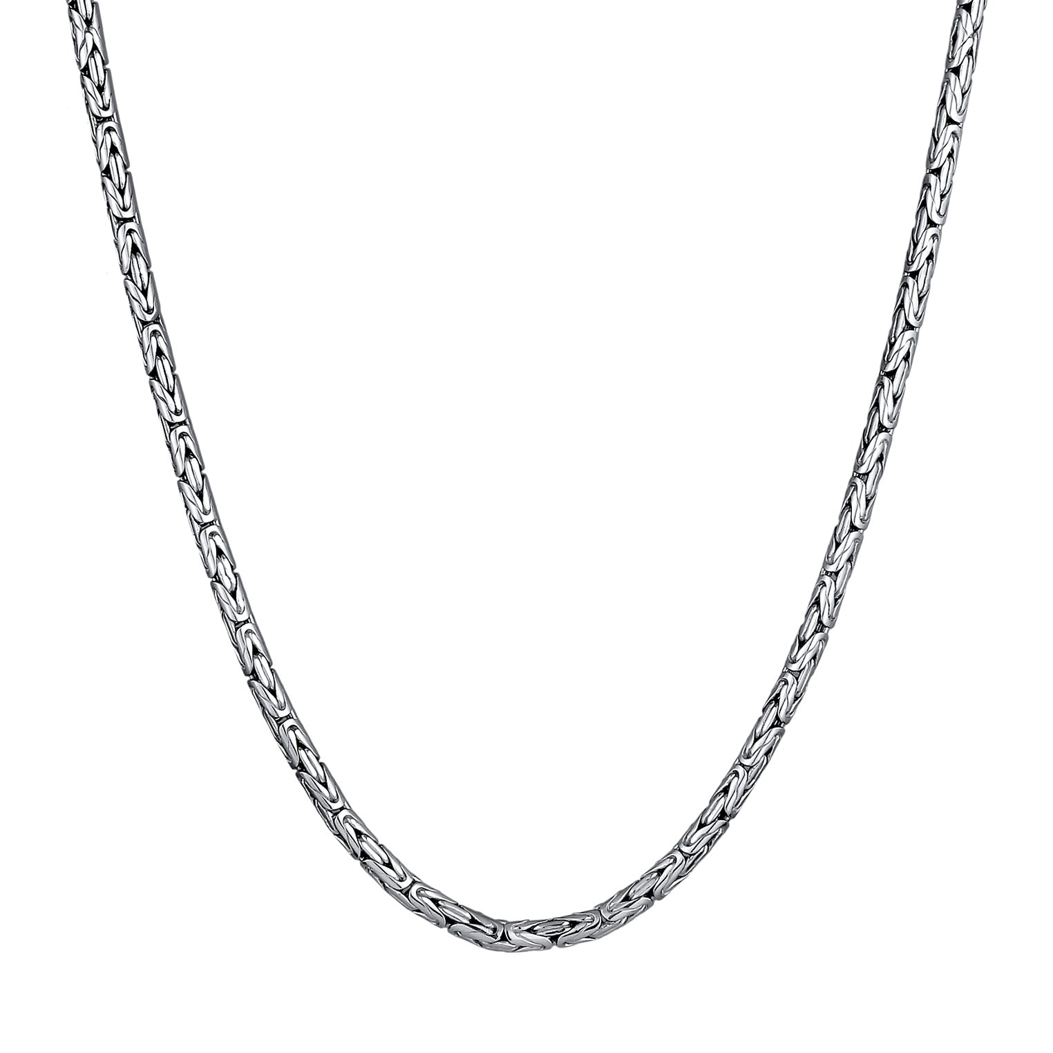 Schwarz - KUZZOI | Königs-Halskette Rund | 925er Sterling Silber oxidiert
