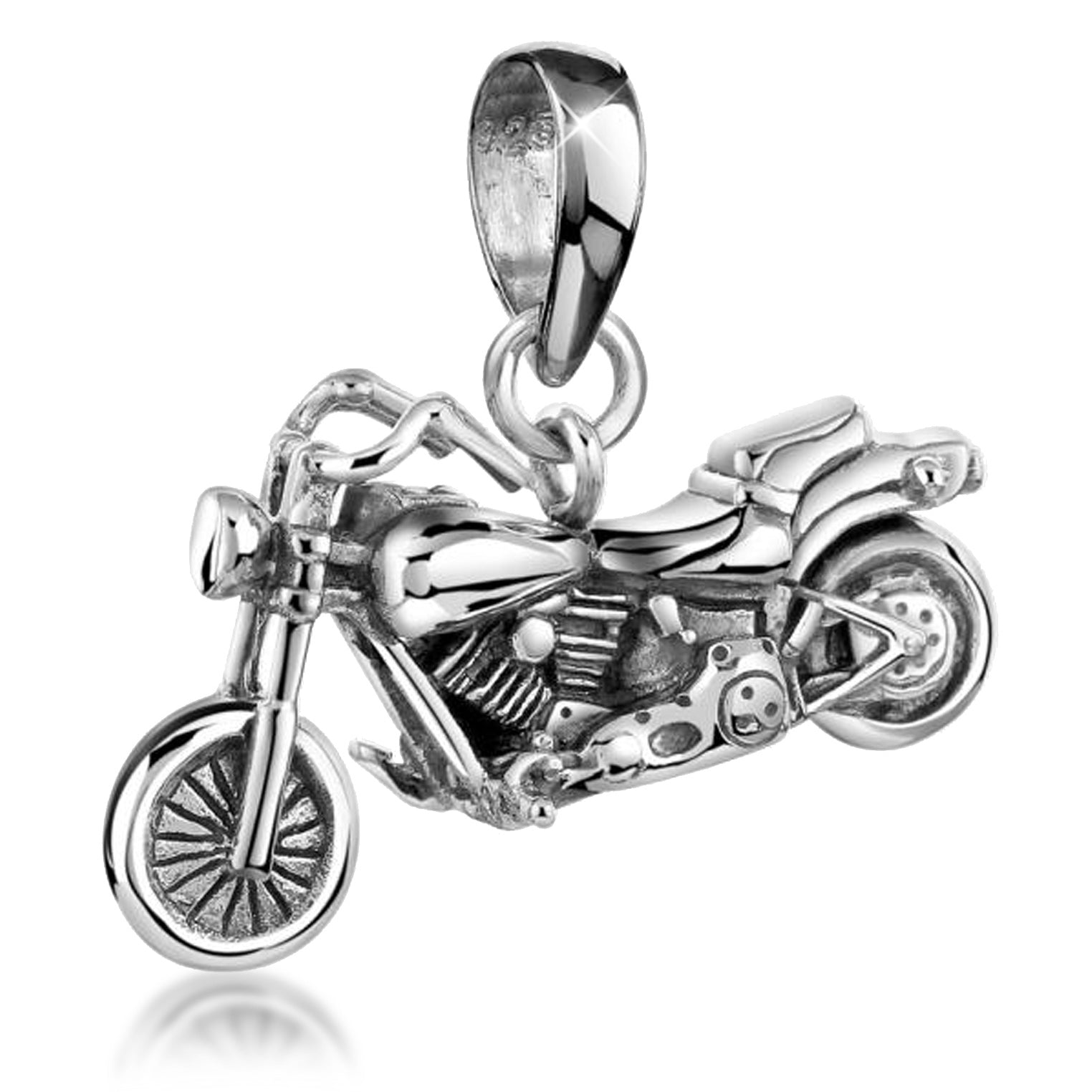 Silber - KUZZOI | Anhänger Motorrad | 925er Sterling Silber oxidiert