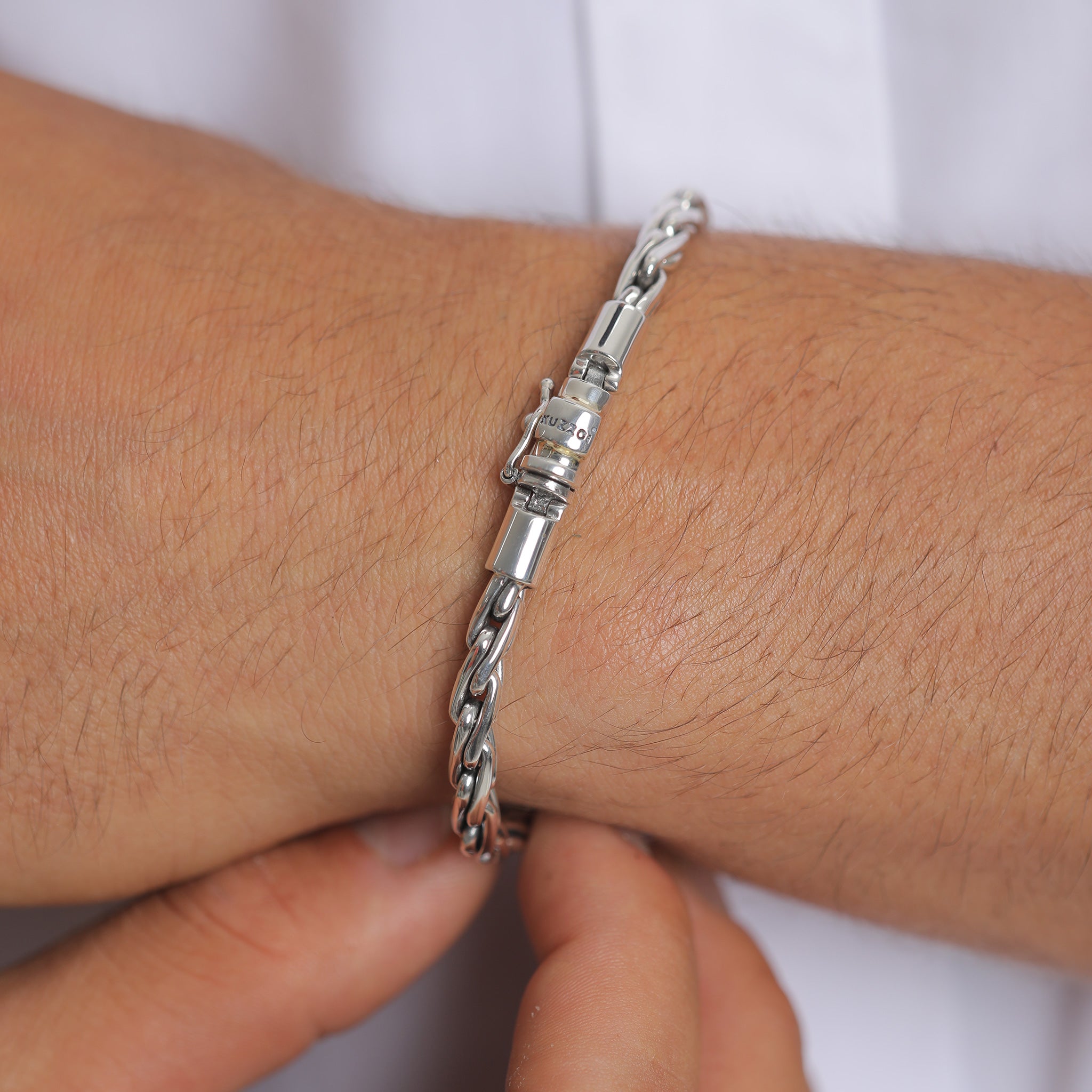 Silber - KUZZOI | Kordel-Armband | 925er Sterling Silber