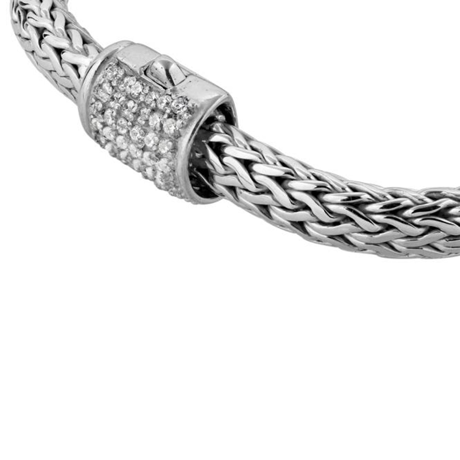 Silber - KUZZOI | Panzer-Armband | Zirkonia (Weiß) | 925er Sterling Silber