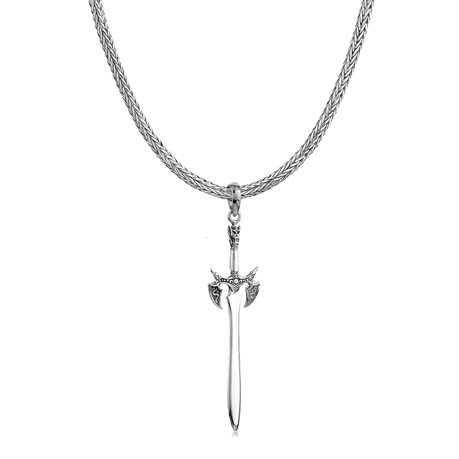 Silber - KUZZOI | Schlangen-Halskette Schwert | 925er Sterling Silber