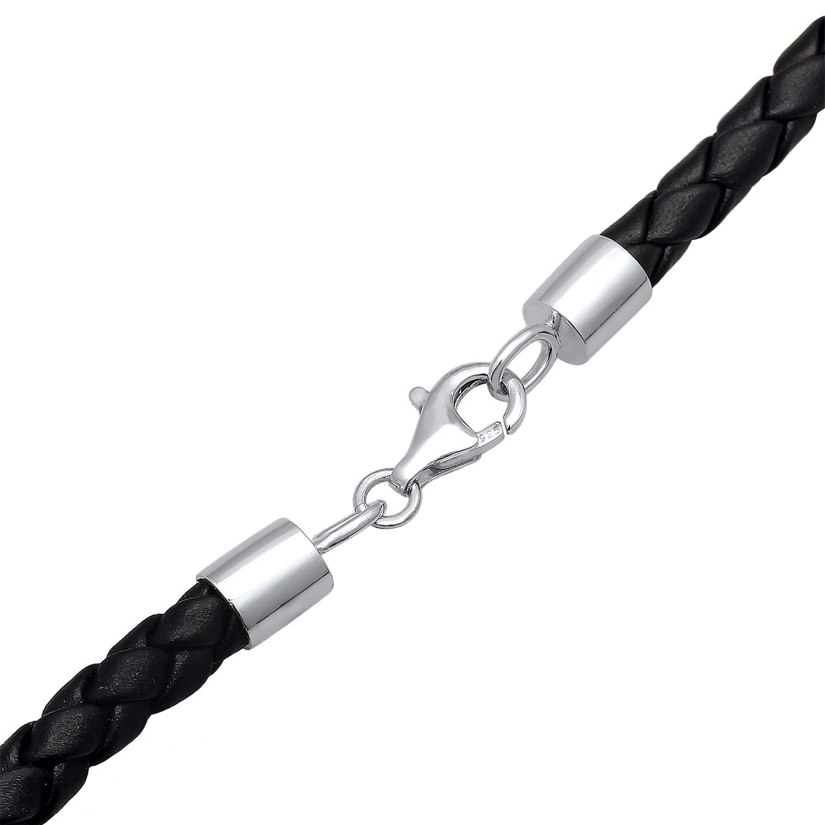 Silber - KUZZOI | Halskette Kreuz Schlange | Leder | 925er Sterling Silber