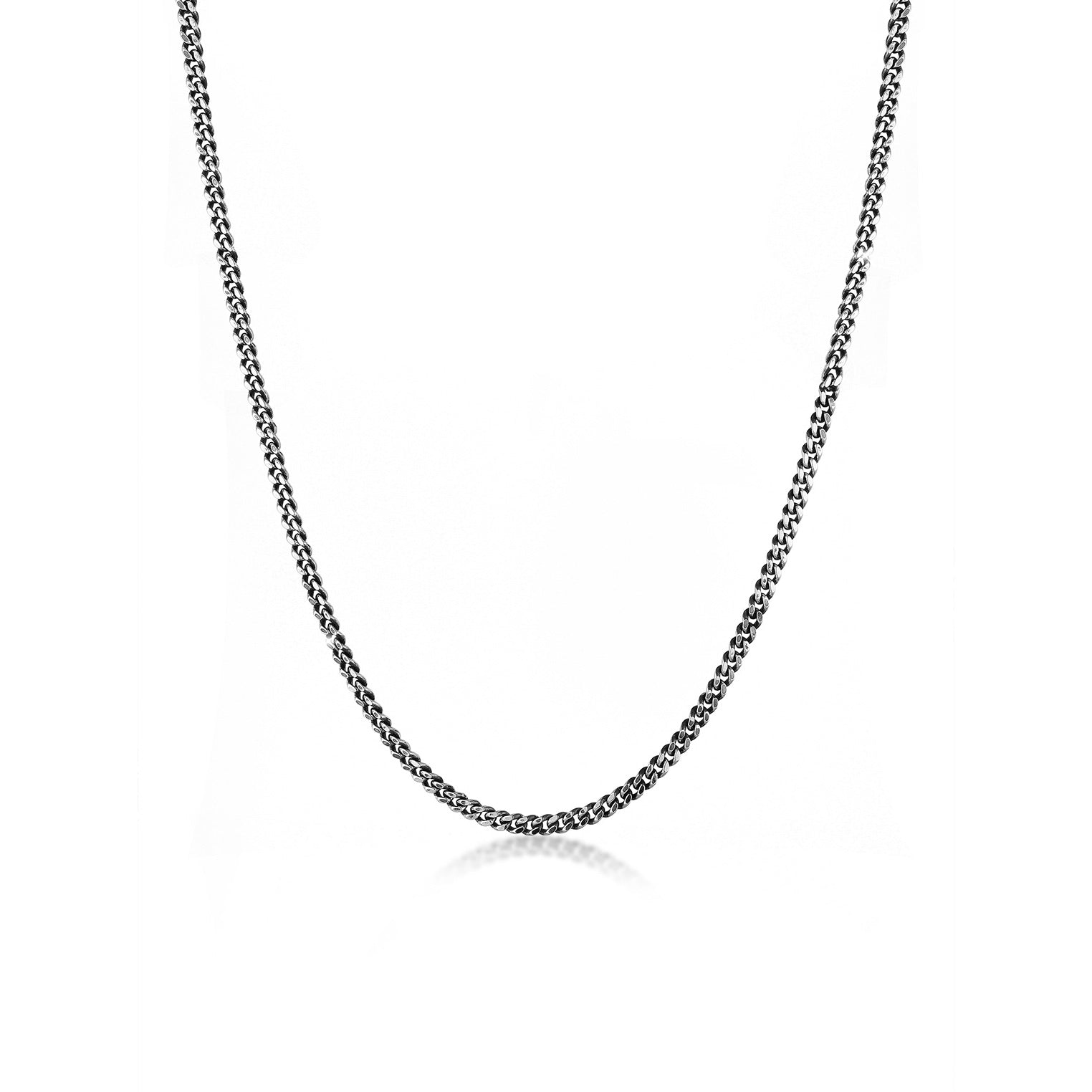 Schwarz - KUZZOI | Halskette Basic Trend | 925er Sterling Silber oxidiert