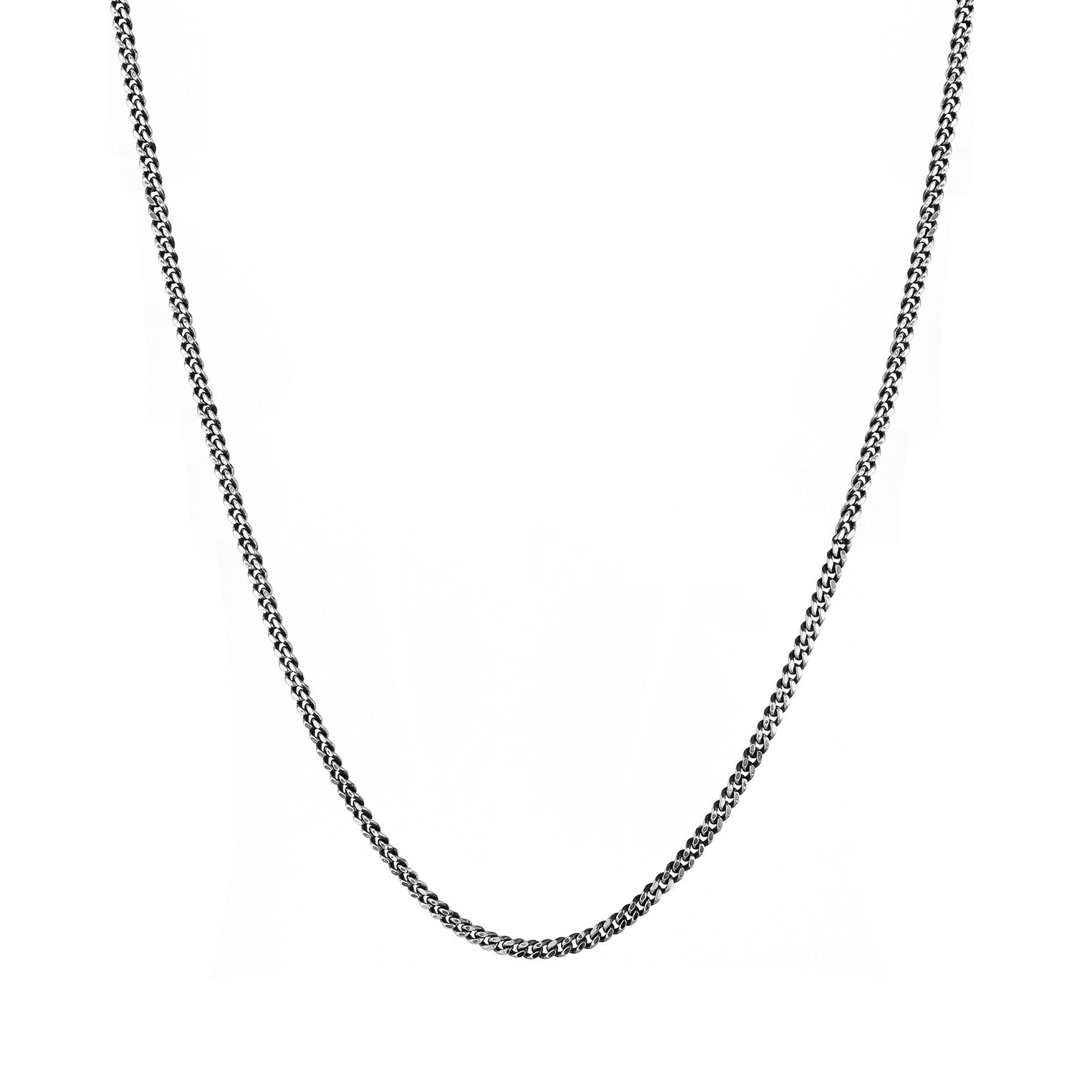 Schwarz - KUZZOI | Halskette Basic Trend | 925er Sterling Silber oxidiert