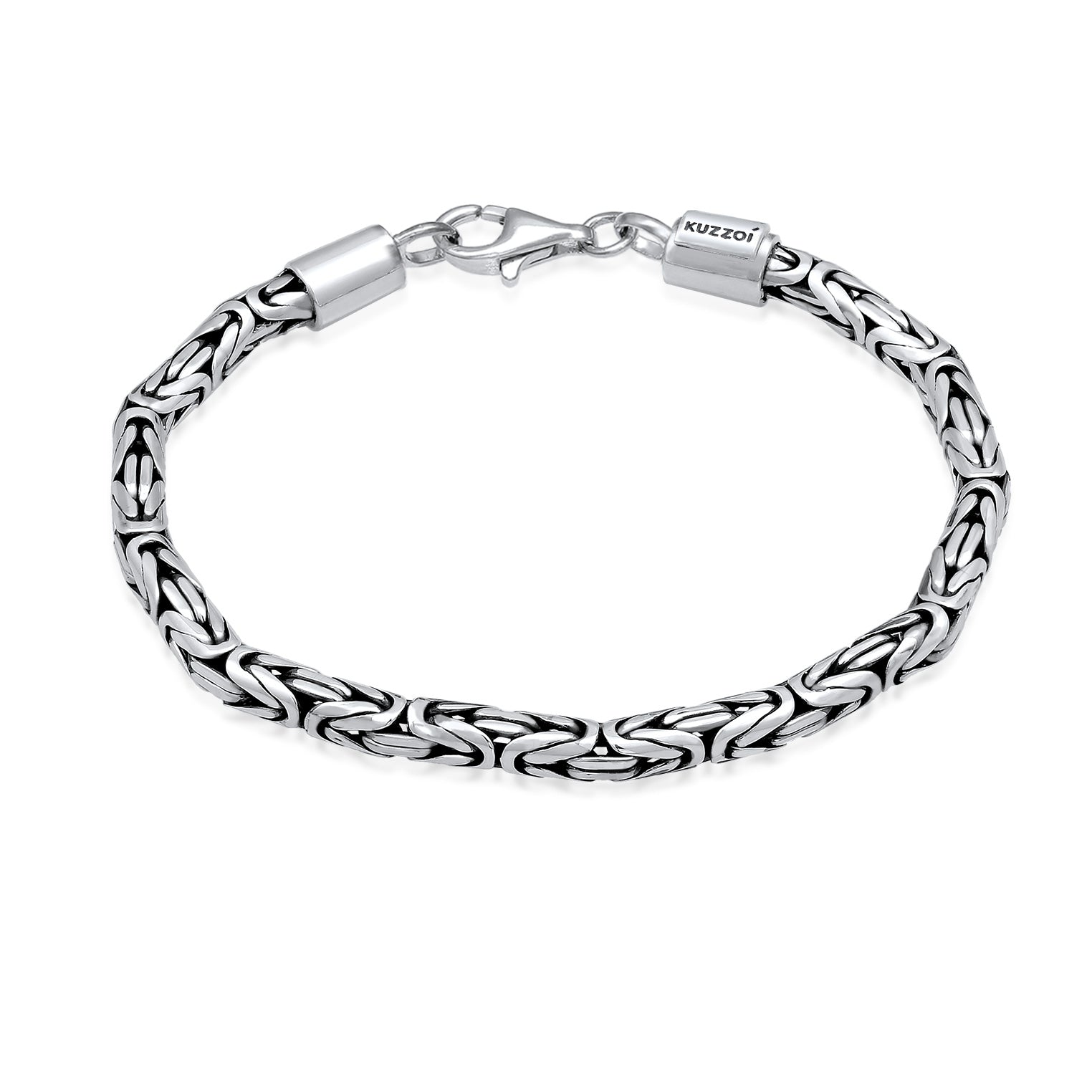 Grau - KUZZOI | Königs-Armband | 925er Sterling Silber oxidiert