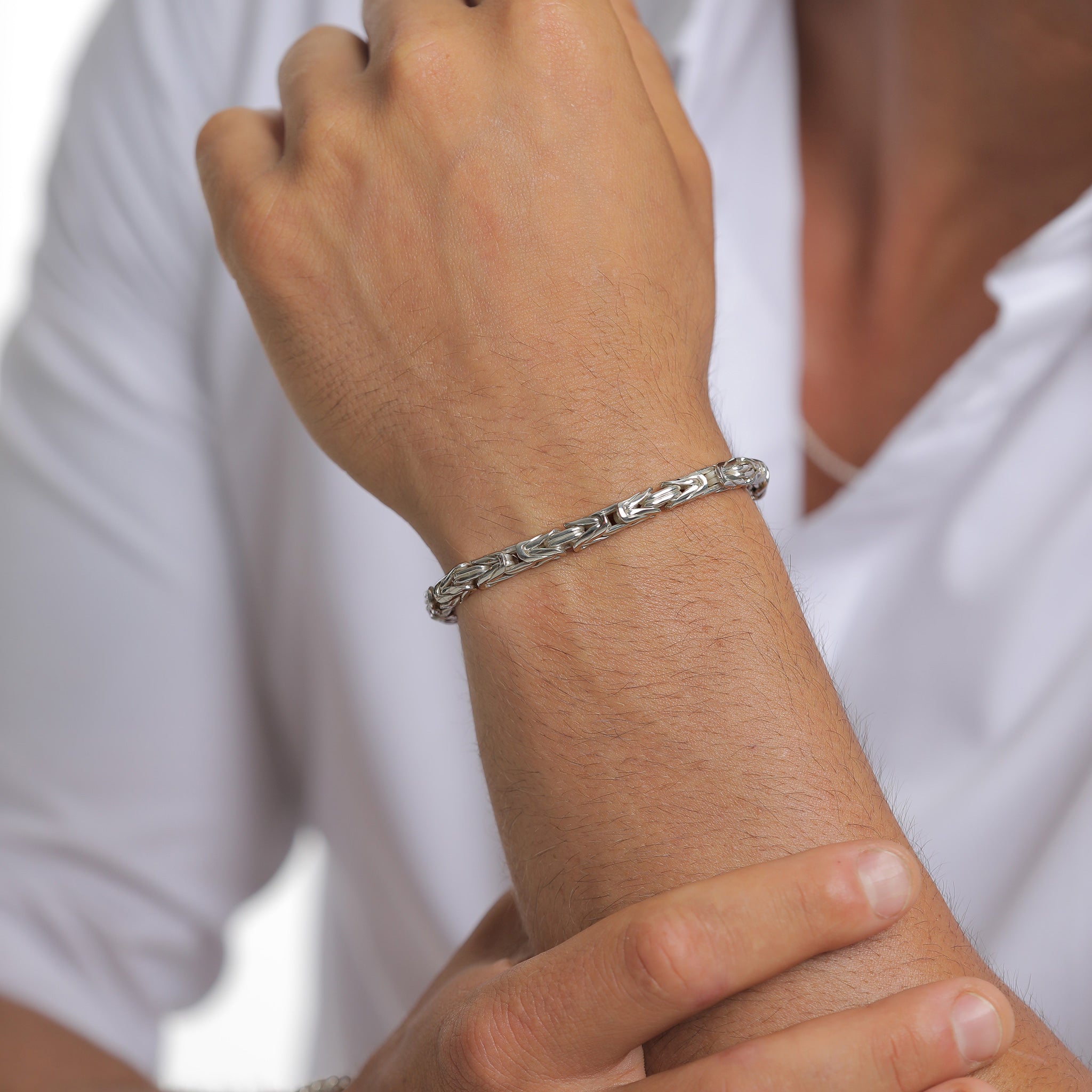Grau - KUZZOI | Königs-Armband | 925er Sterling Silber oxidiert