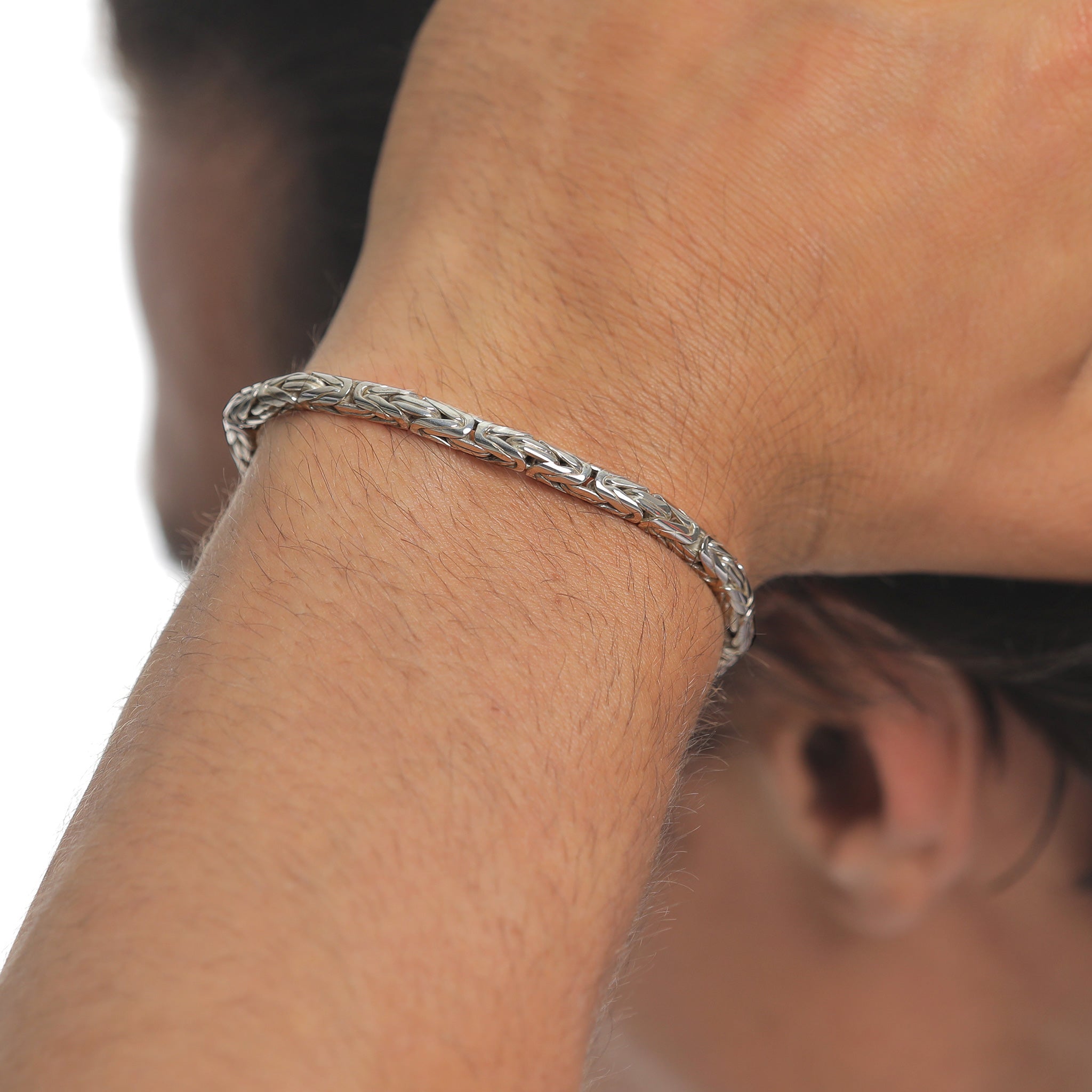 Grau - KUZZOI | Königs-Armband | 925er Sterling Silber oxidiert