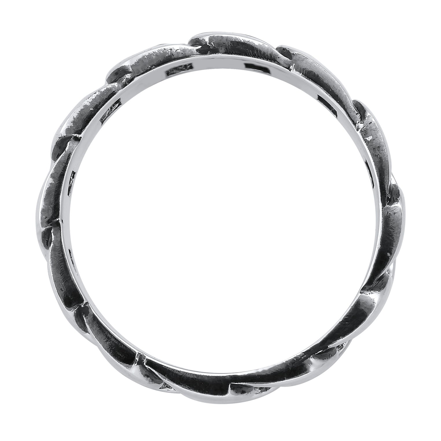 Silber - KUZZOI | Bandring Chunky Chain | 925er Sterling Silber oxidiert