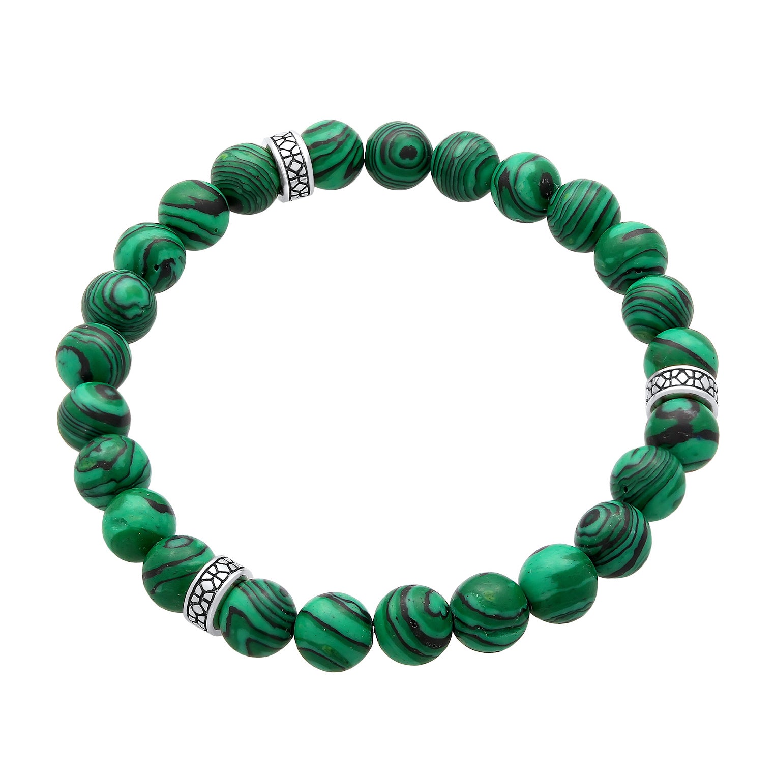 Grün - KUZZOI | Armband | Malachit (synth.) | 925er Sterling Silber oxidiert