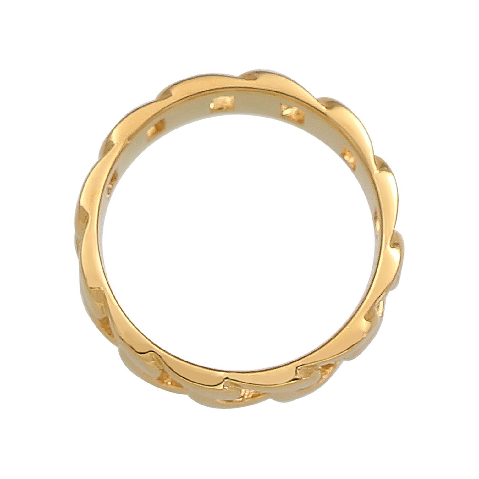 Gold - KUZZOI | Bandring Chunky Chain | 925er Sterling Silber vergoldet