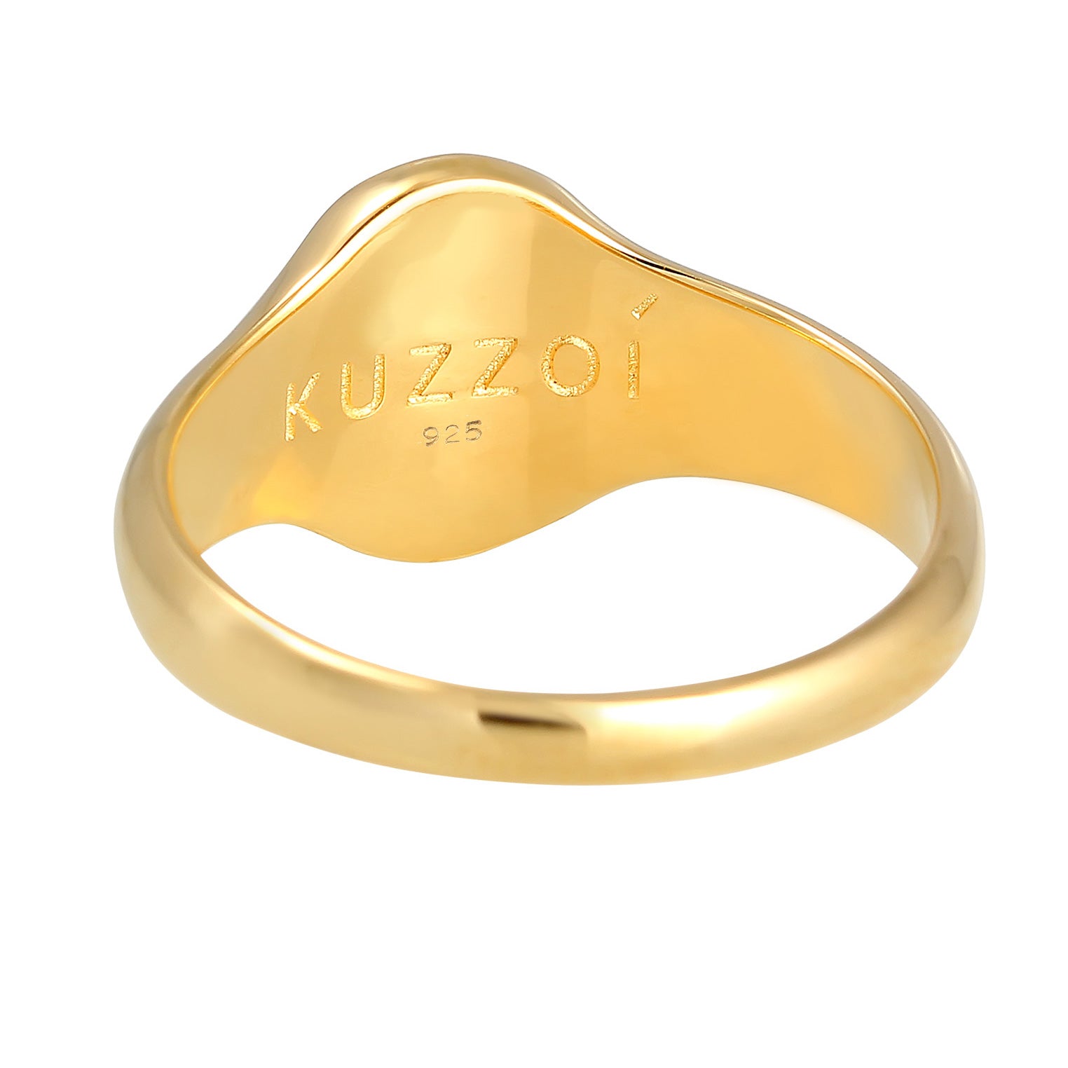 Gold - KUZZOI | Siegelring Rund | 925 Sterling Silber vergoldet