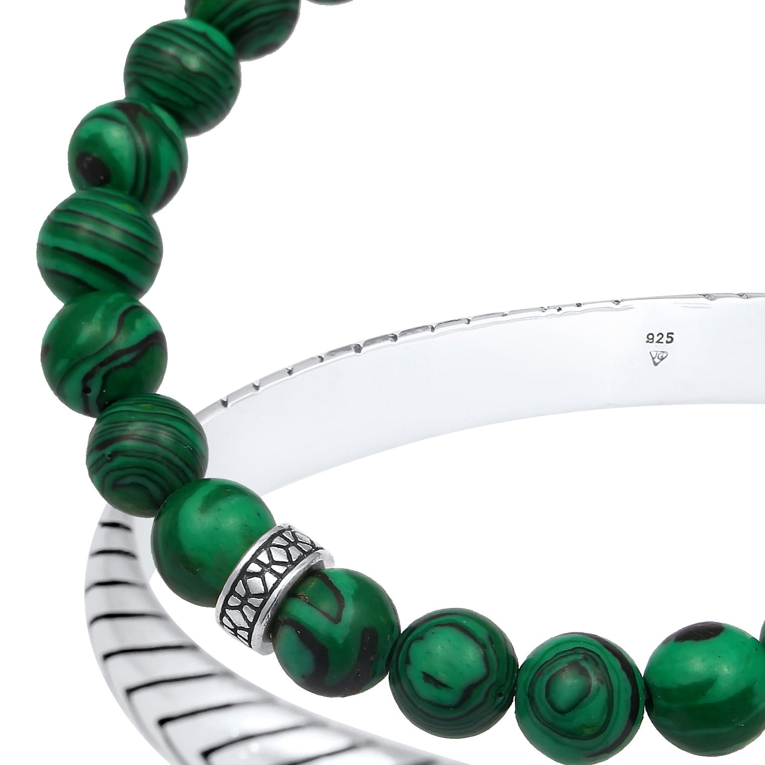 Grün - KUZZOI | Armbandset Armreif | Achat (Grün) | 925er Sterling Silber oxidiert
