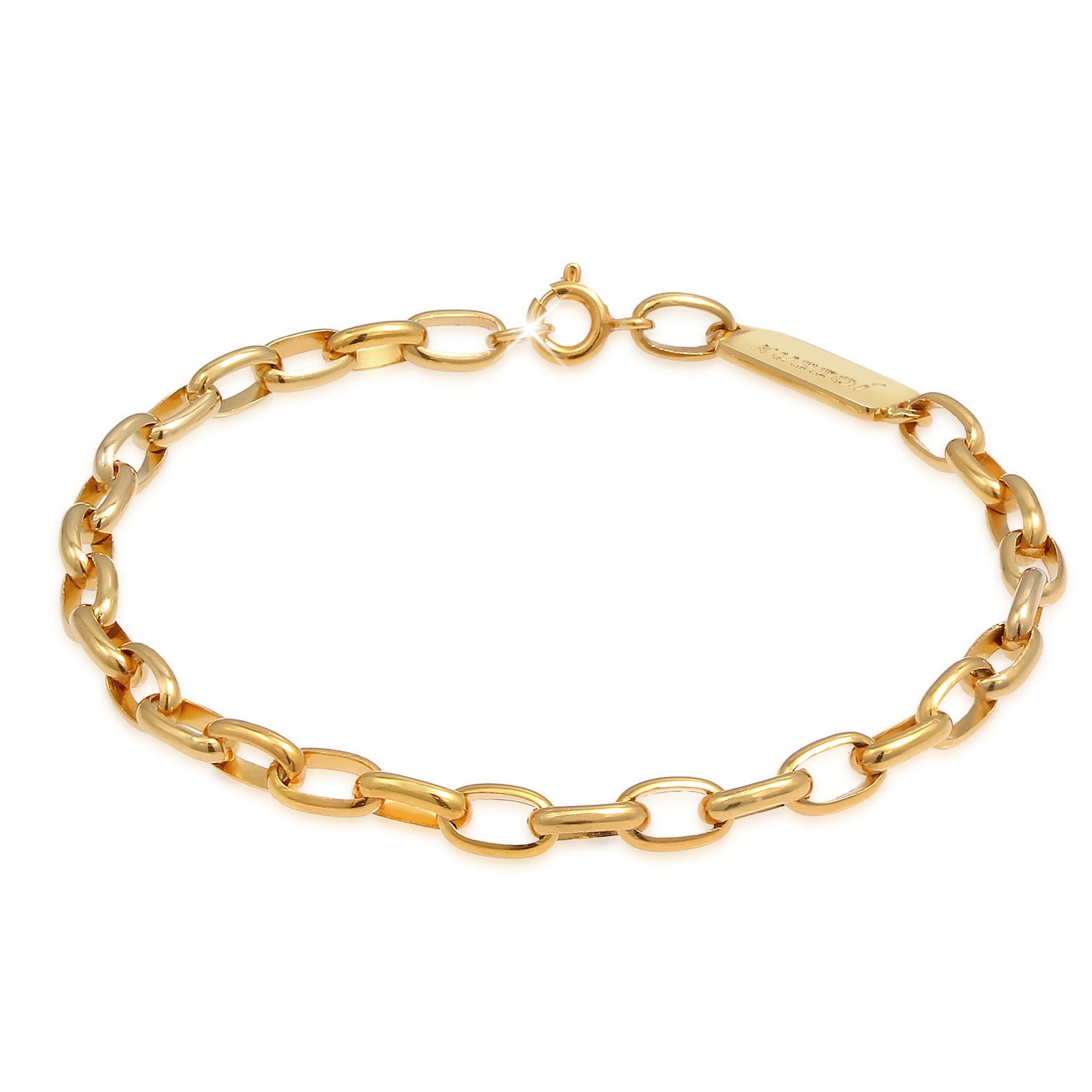 Gold - KUZZOI | Glieder-Armband Oval | 925er Sterling Silber vergoldet