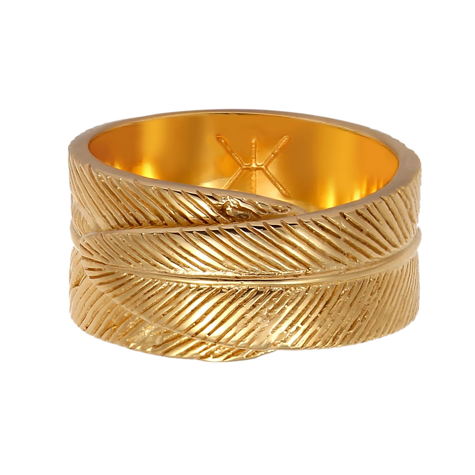 Gold - KUZZOI | Ring Feder | 925 Sterling Silber vergoldet