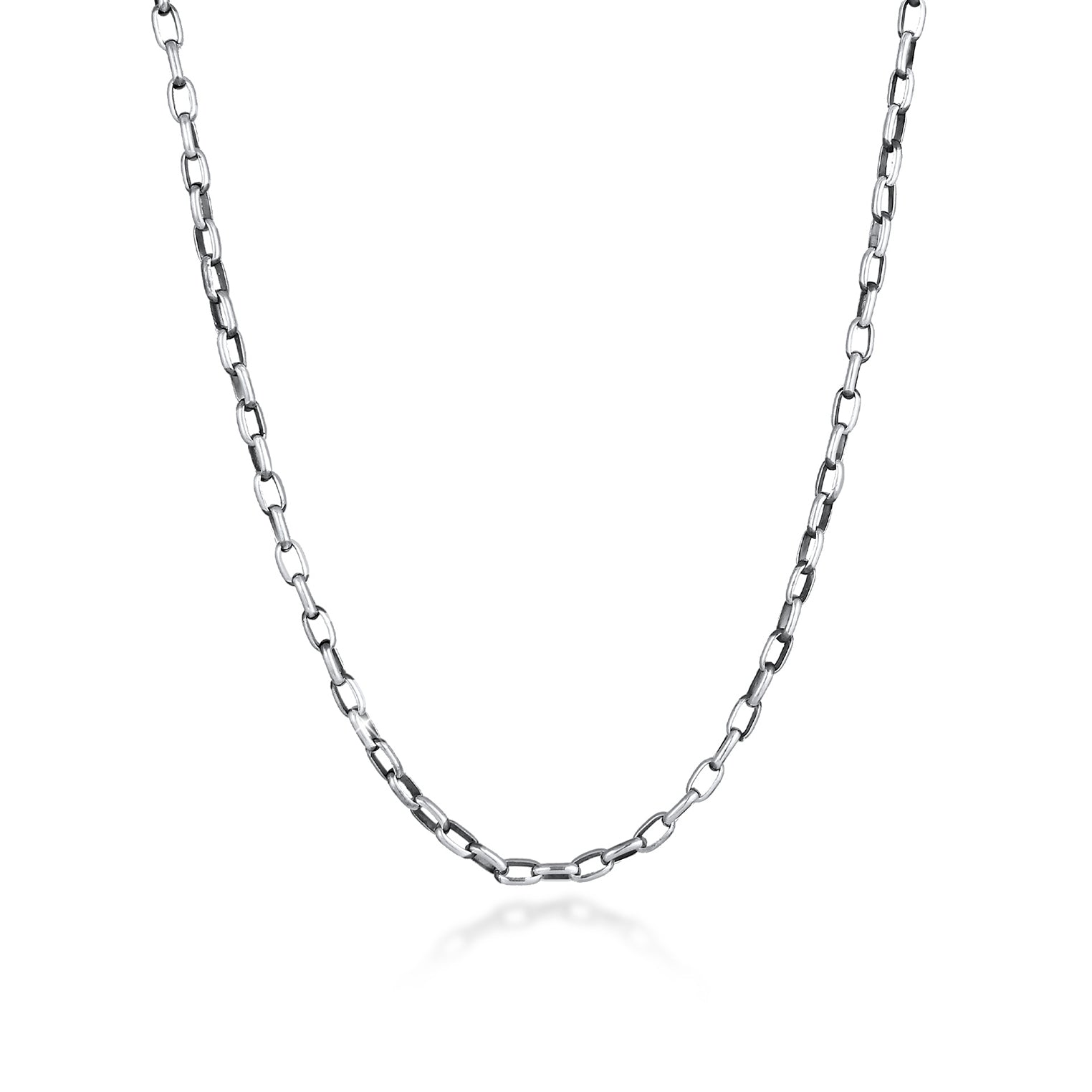 Schwarz - KUZZOI | Anker-Halskette | 925er Sterling Silber oxidiert