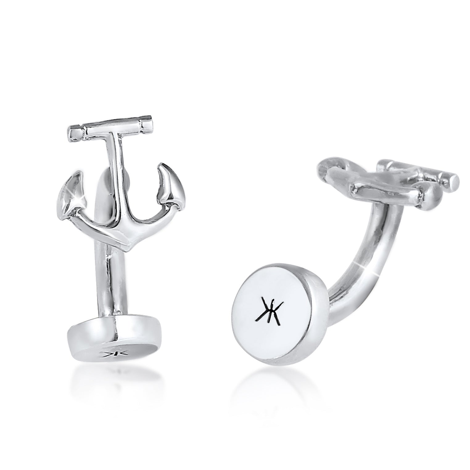 Silber - KUZZOI | Manschettenknopf Anker | 925er Sterling Silber