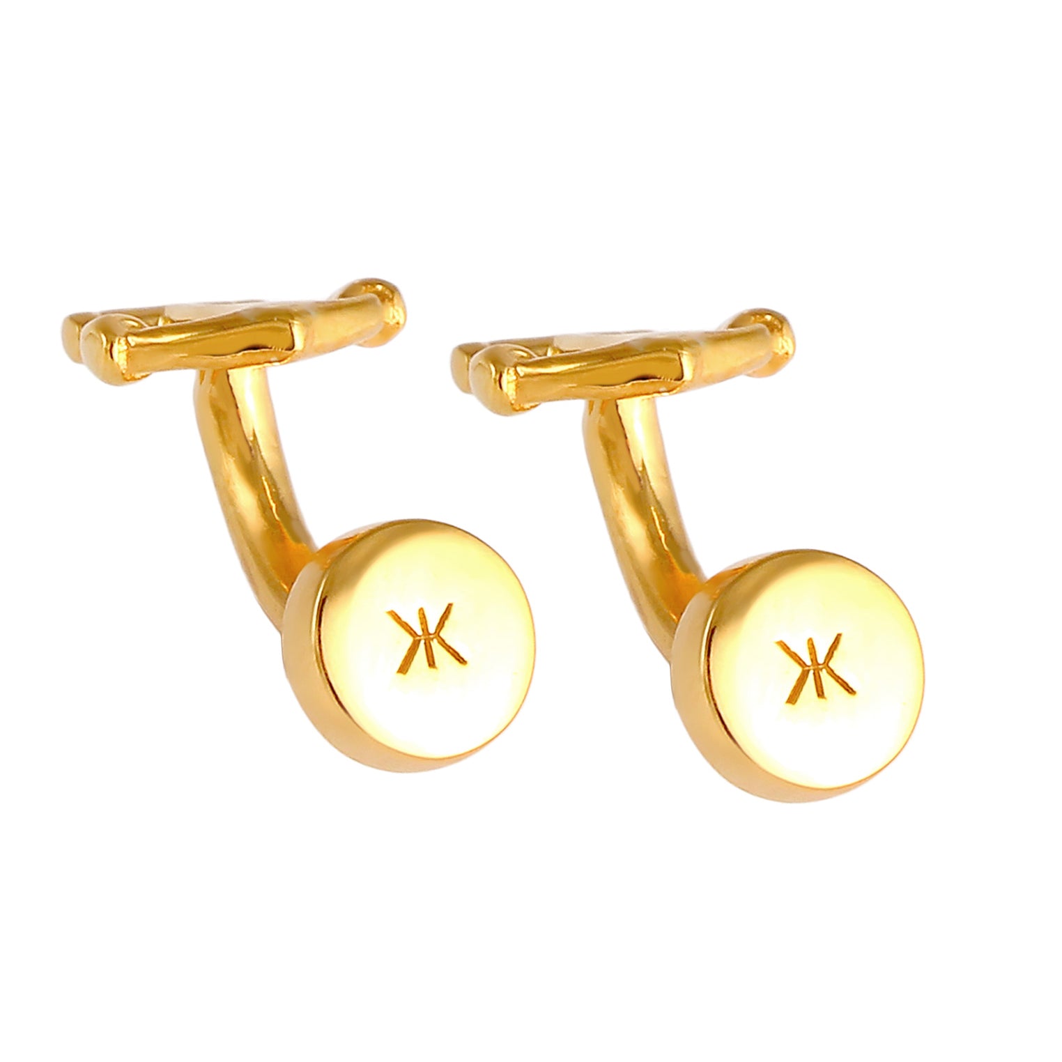 Gold - KUZZOI | Manschettenknopf Anker | 925 Sterling Silber vergoldet