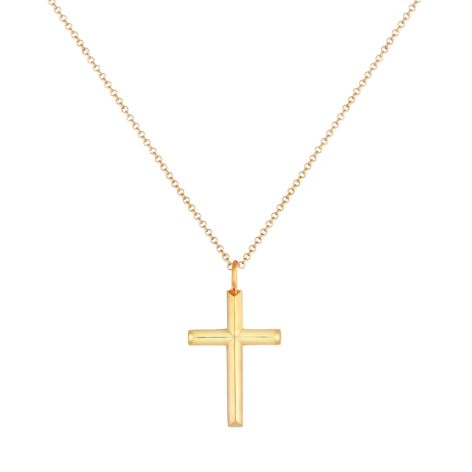 Gold - KUZZOI | Erbs-Halskette Kreuz | 925 Sterling Silber vergoldet
