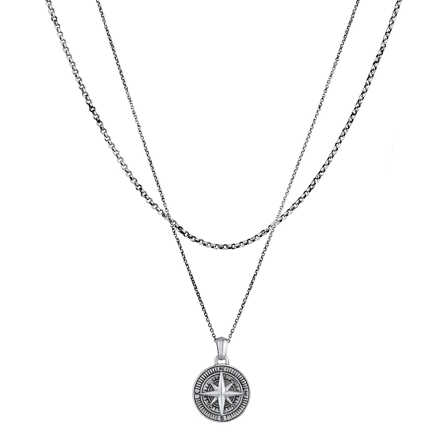 OHAYOO Kompass Kette Aus 925 Sterlingsilber – Verstellbare Halskette Für Herren & Damen