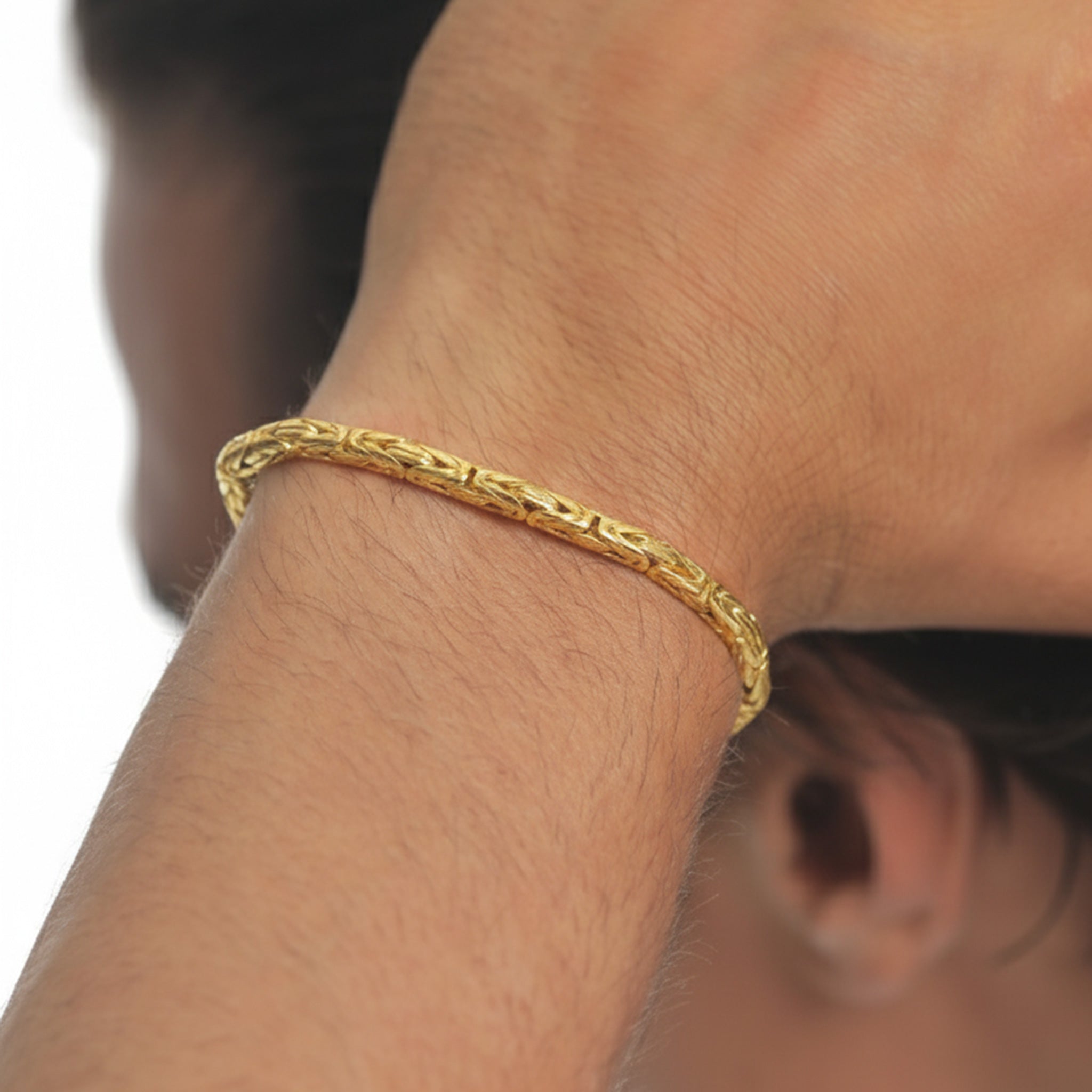 Gold - KUZZOI | Königs-Armband | 925 Sterling Silber vergoldet
