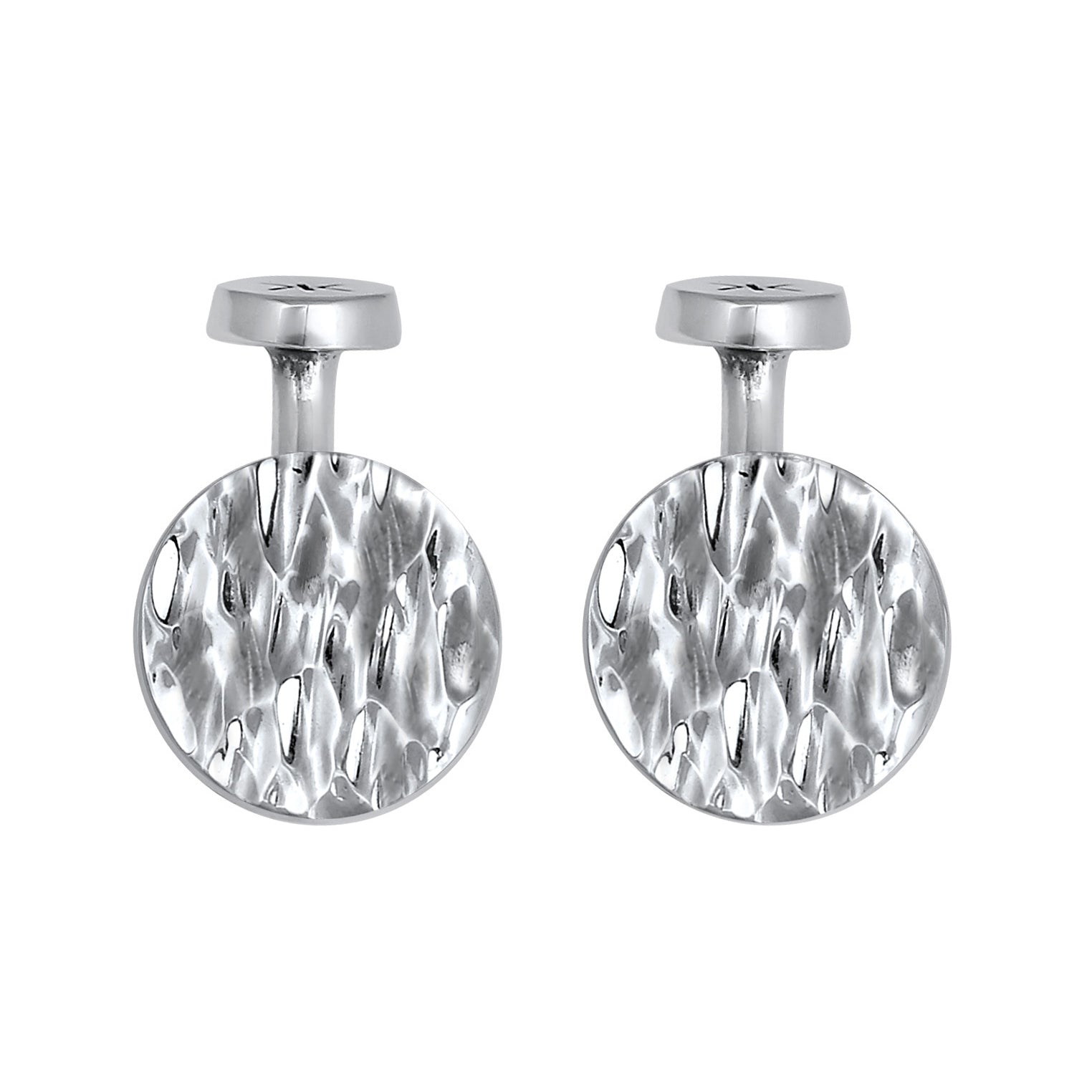 Silber - KUZZOI | Manschettenknopf Gehämmert | 925er Sterling Silber