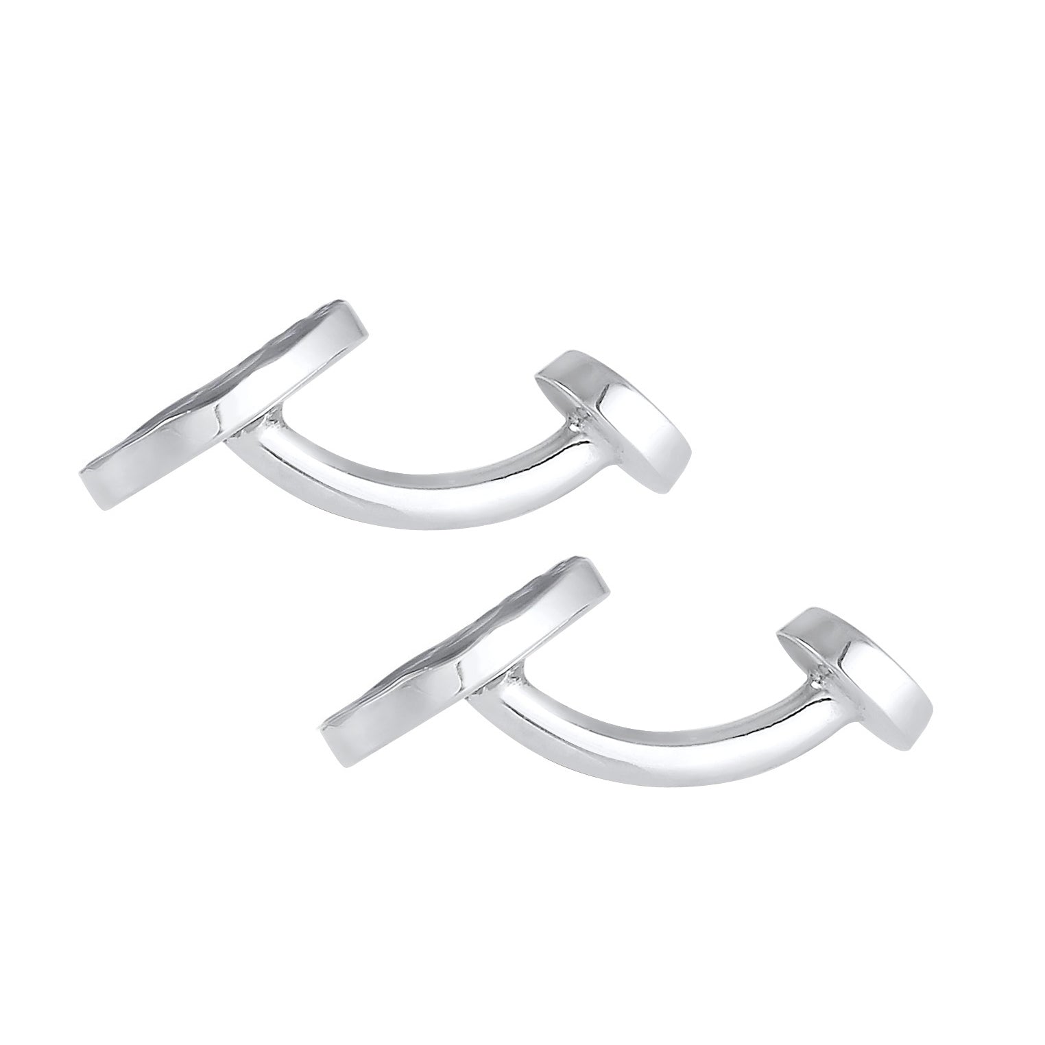 Silber - KUZZOI | Manschettenknopf Gehämmert | 925er Sterling Silber