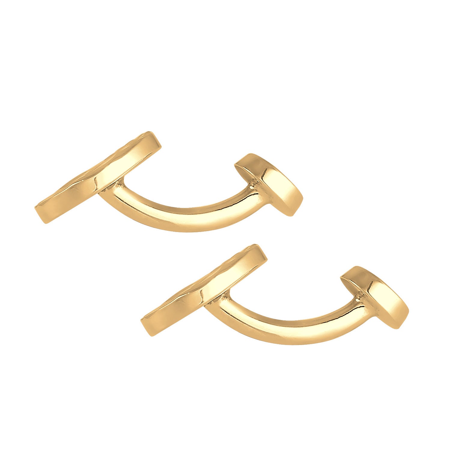 Gold - KUZZOI | Manschettenknopf Gehämmert | 925er Sterling Silber vergoldet