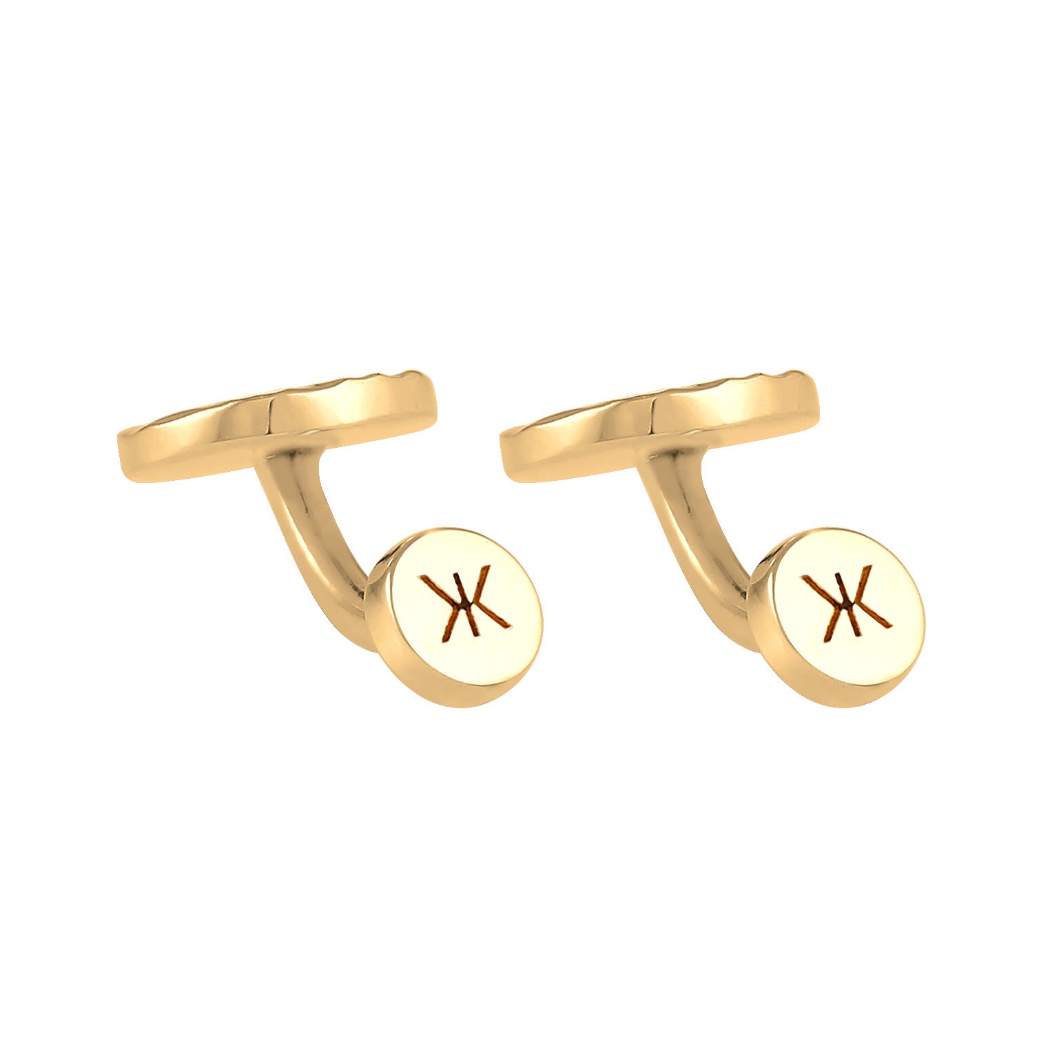 Gold - KUZZOI | Manschettenknopf Gehämmert | 925er Sterling Silber vergoldet