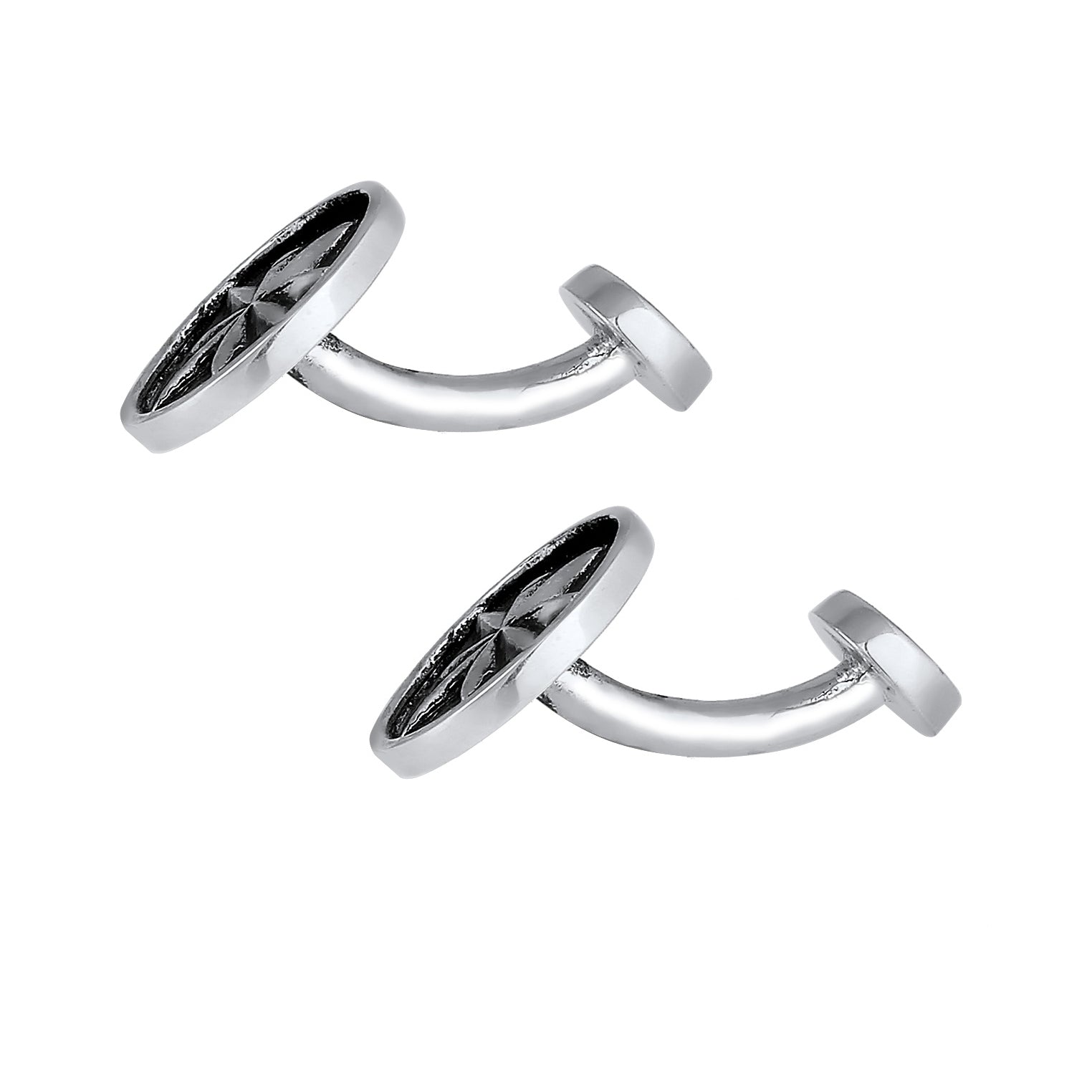 Silber - KUZZOI | Manschettenknopf Kompass | 925er Sterling Silber