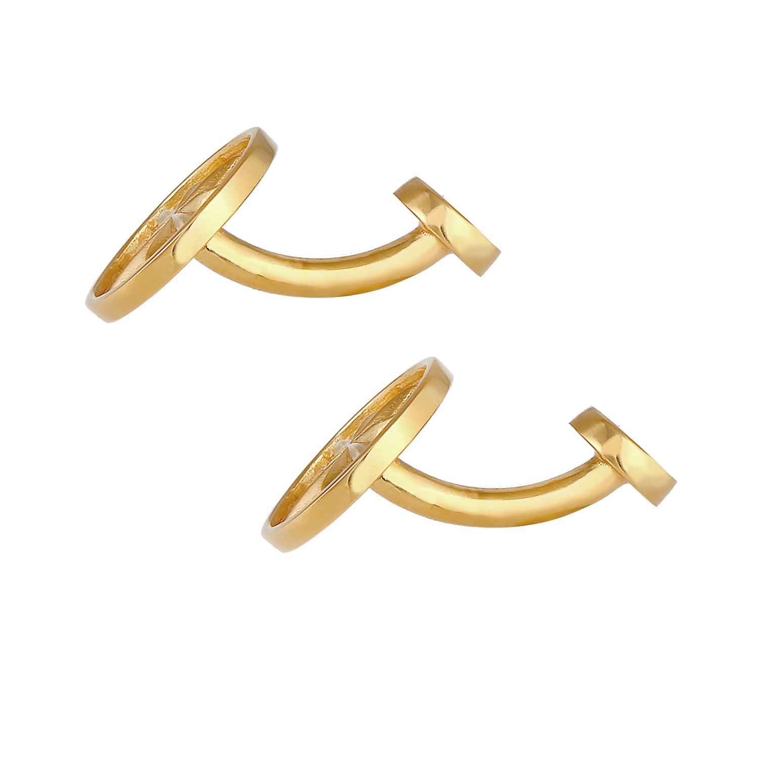 Gold - KUZZOI | Manschettenknopf Kompass | 925 Sterling Silber vergoldet