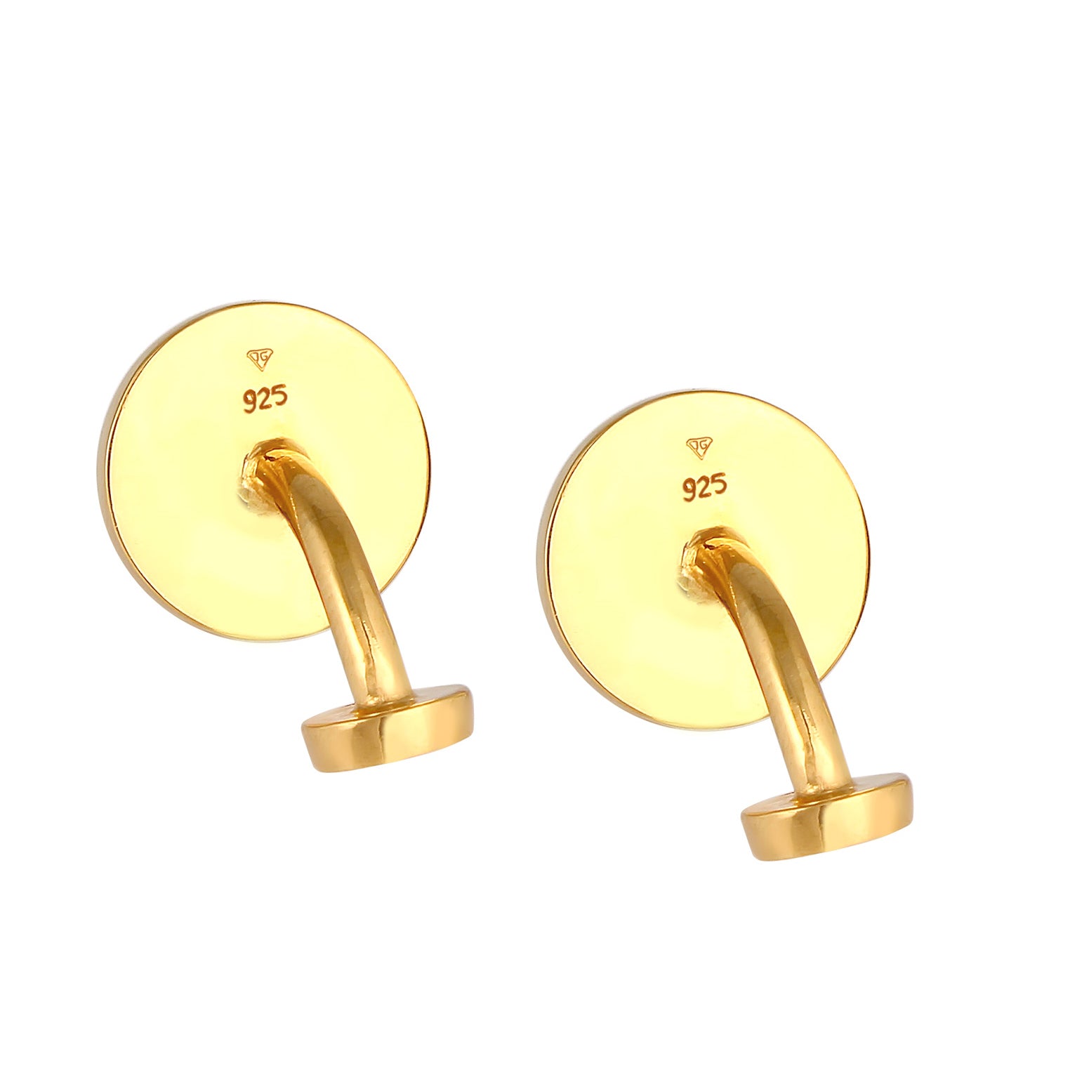 Gold - KUZZOI | Manschettenknopf Kompass | 925 Sterling Silber vergoldet