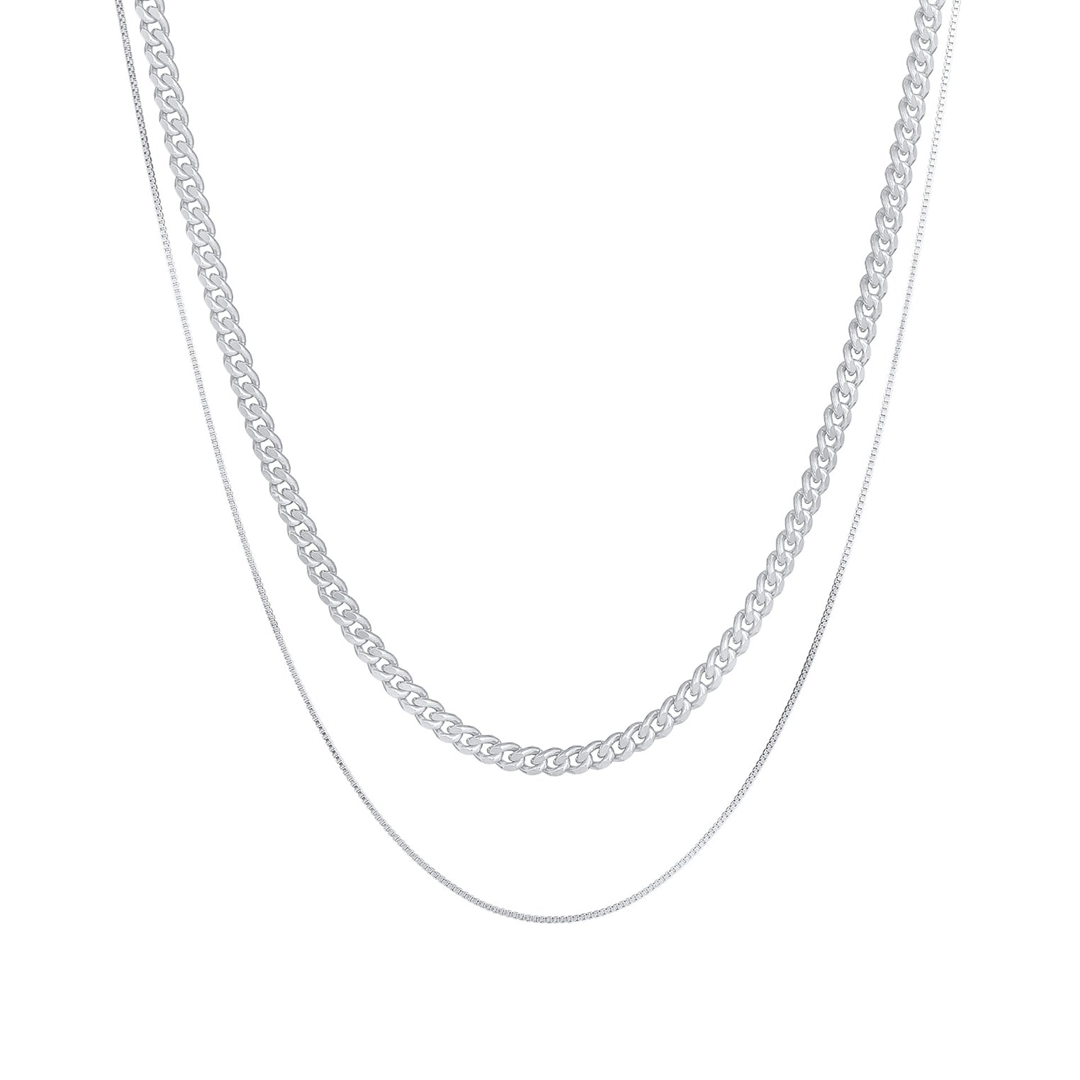 Silber - KUZZOI | Venezianer-Halskette Set| 925er Sterling Silber