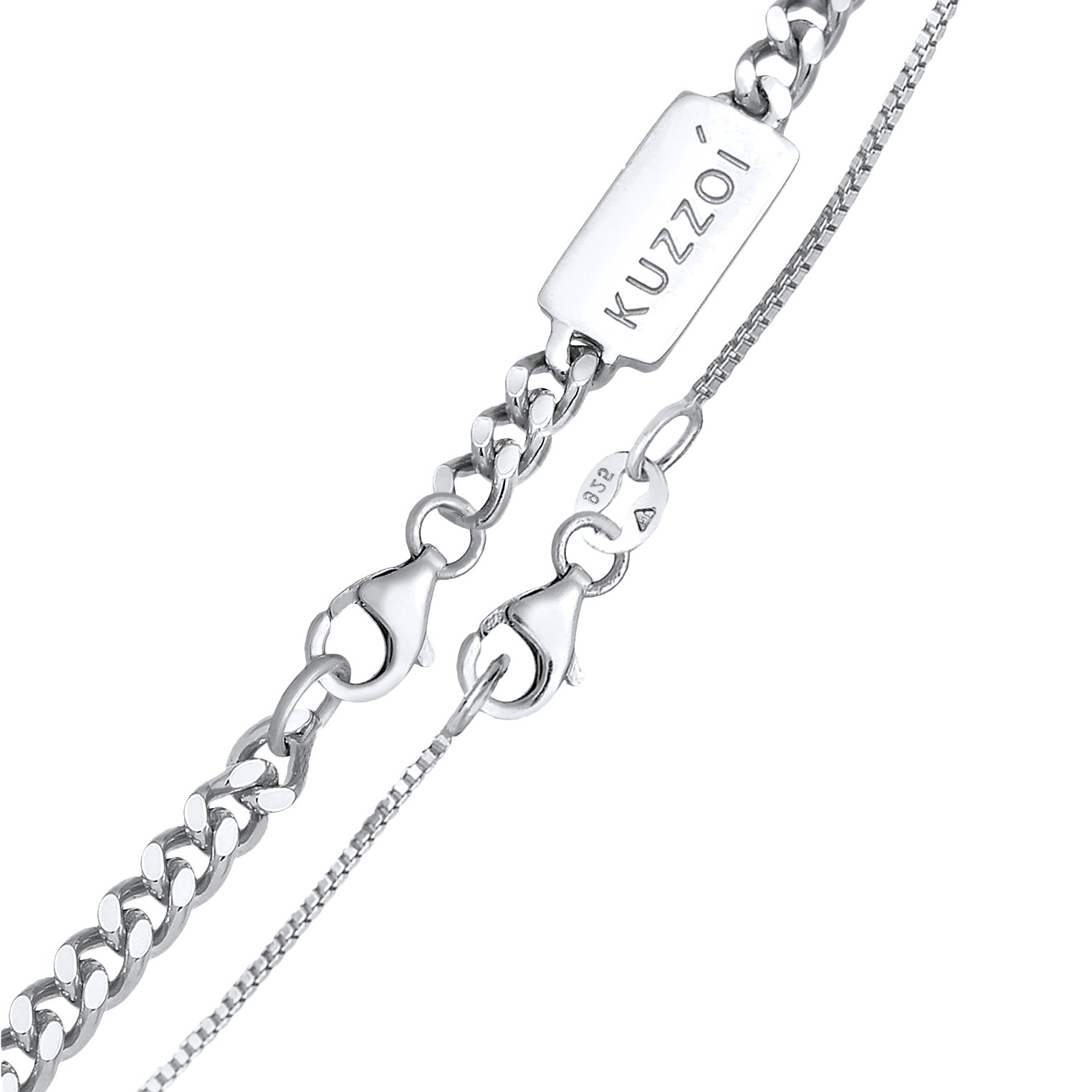 Silber - KUZZOI | Venezianer-Halskette Set| 925er Sterling Silber