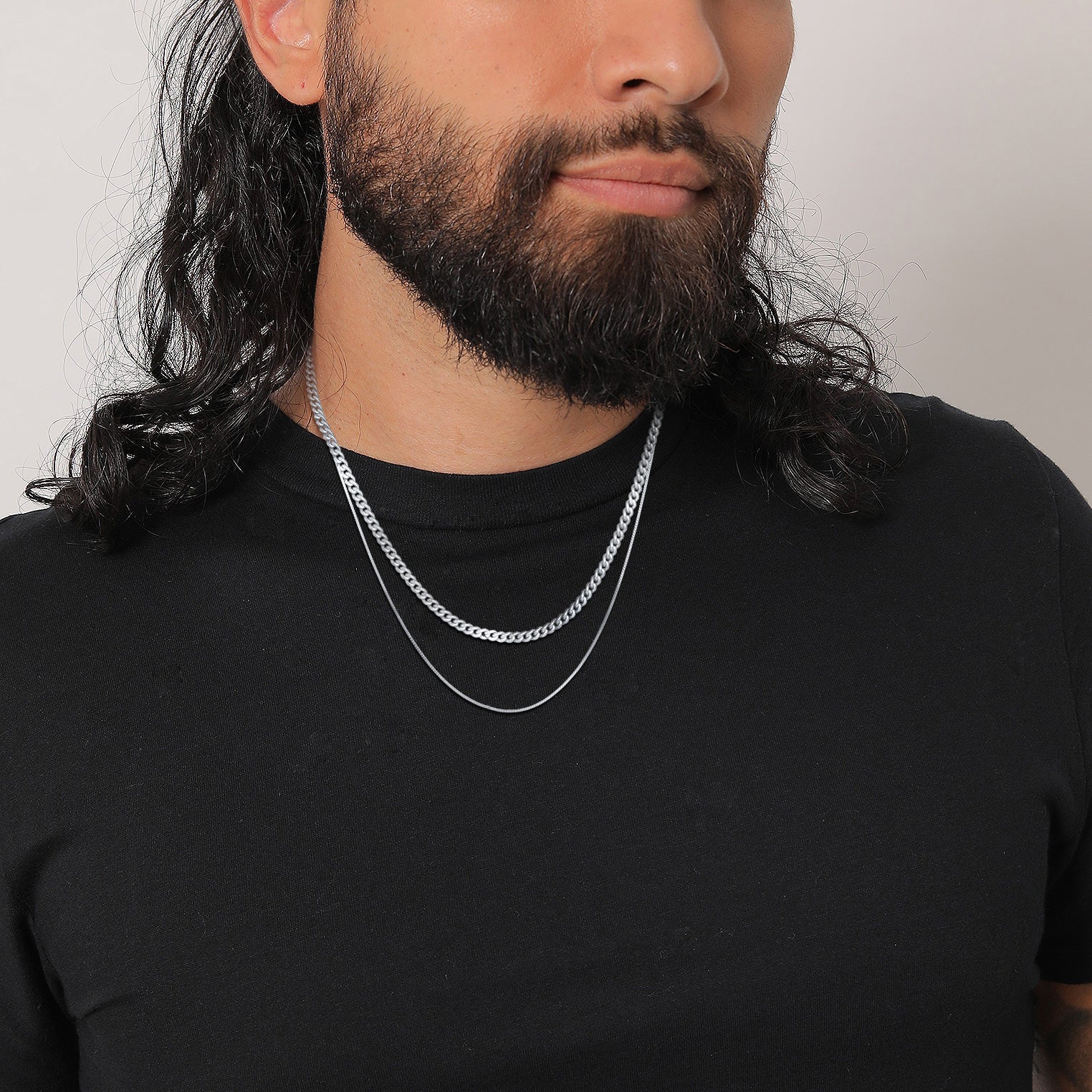 Silber - KUZZOI | Venezianer-Halskette Set| 925er Sterling Silber