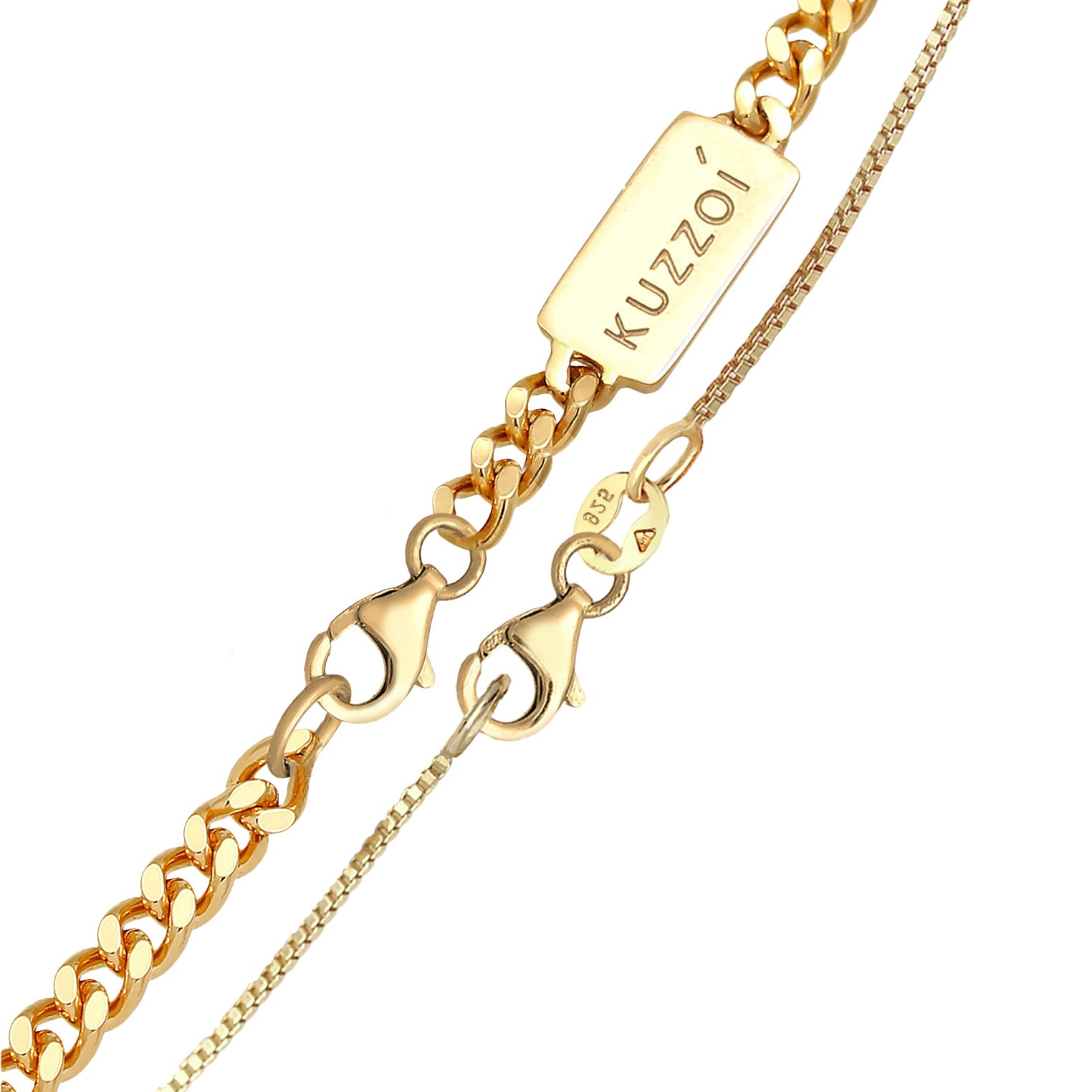 Gold - KUZZOI | Venezianer-Halskette Set | 925 Sterling Silber vergoldet